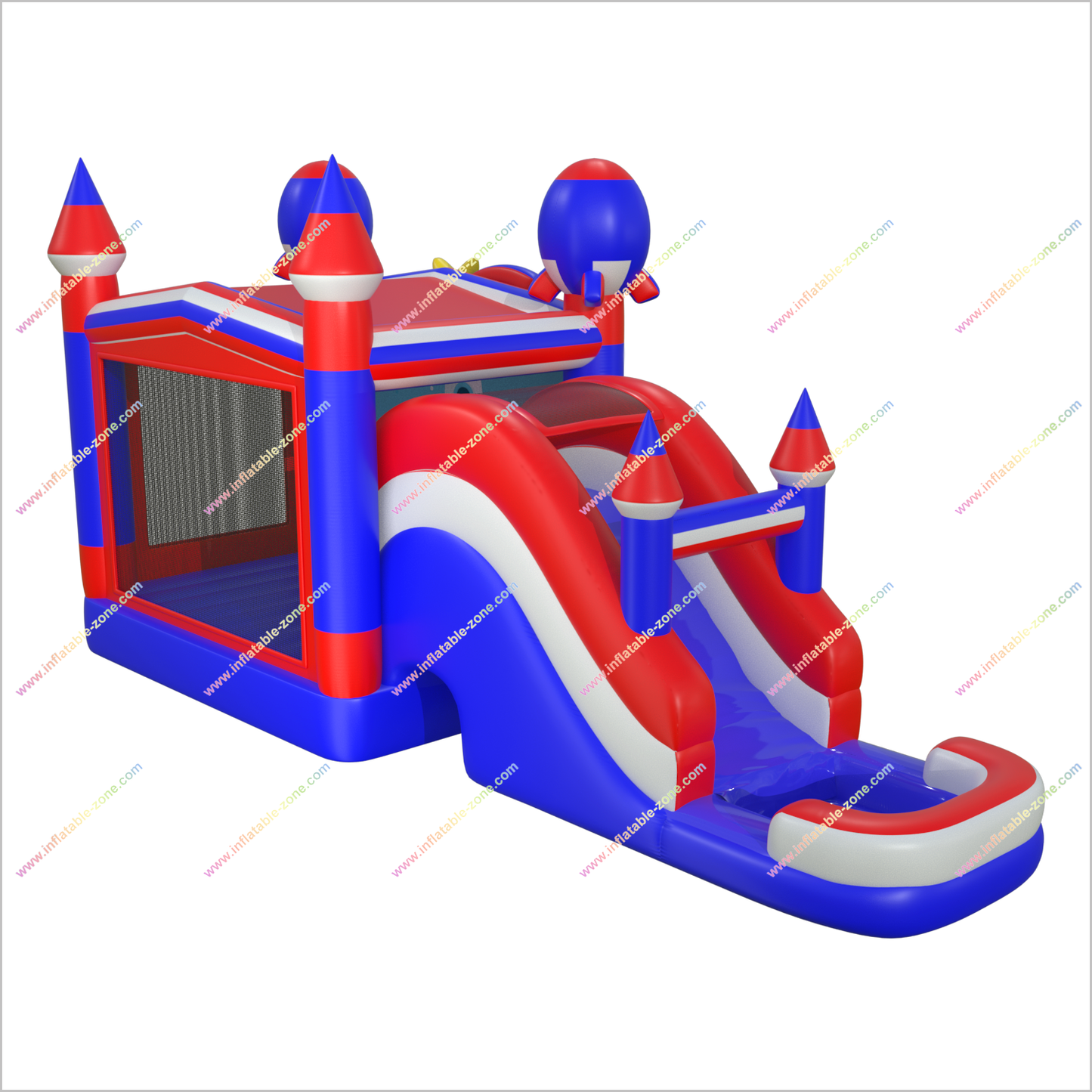 Rocket Theme Inflatable Bounce House With Pool Adult Bouncy Water Slide Jumping Castle Combo For Sale