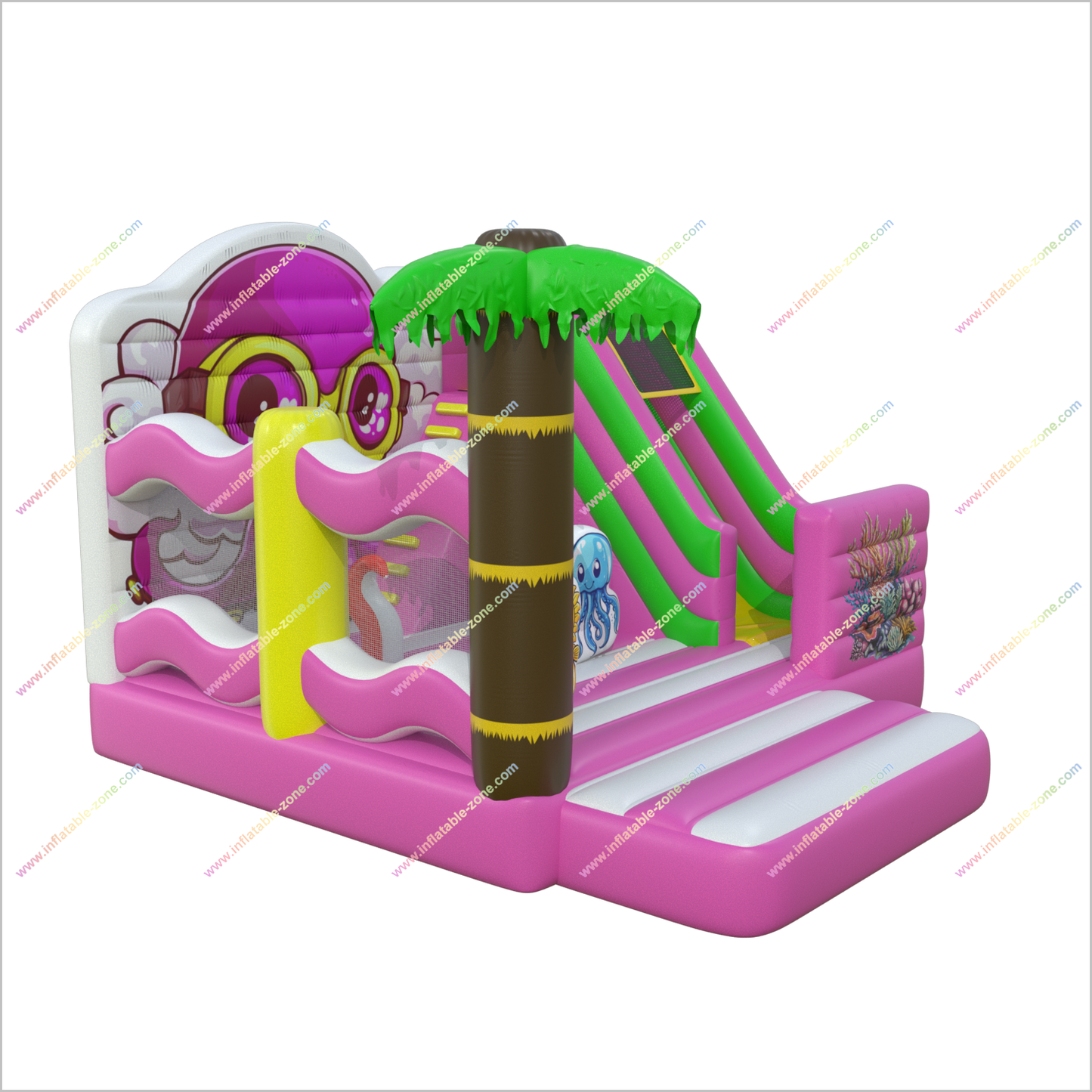 Ocean Party Bounce With Slide Combo Inflatable Octopus Blow Up Bouncer Inflatable Slide For Rent