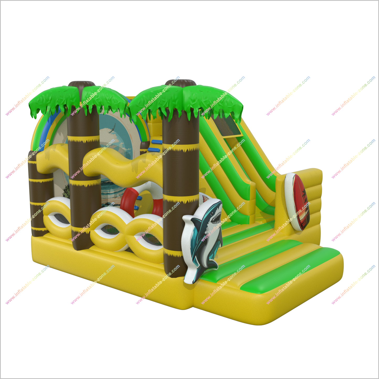 Ocean Vibes Inflatable Bouncers With Slides Beach Combo Bounce And Slide Party Rentals Inflatable Play Areas