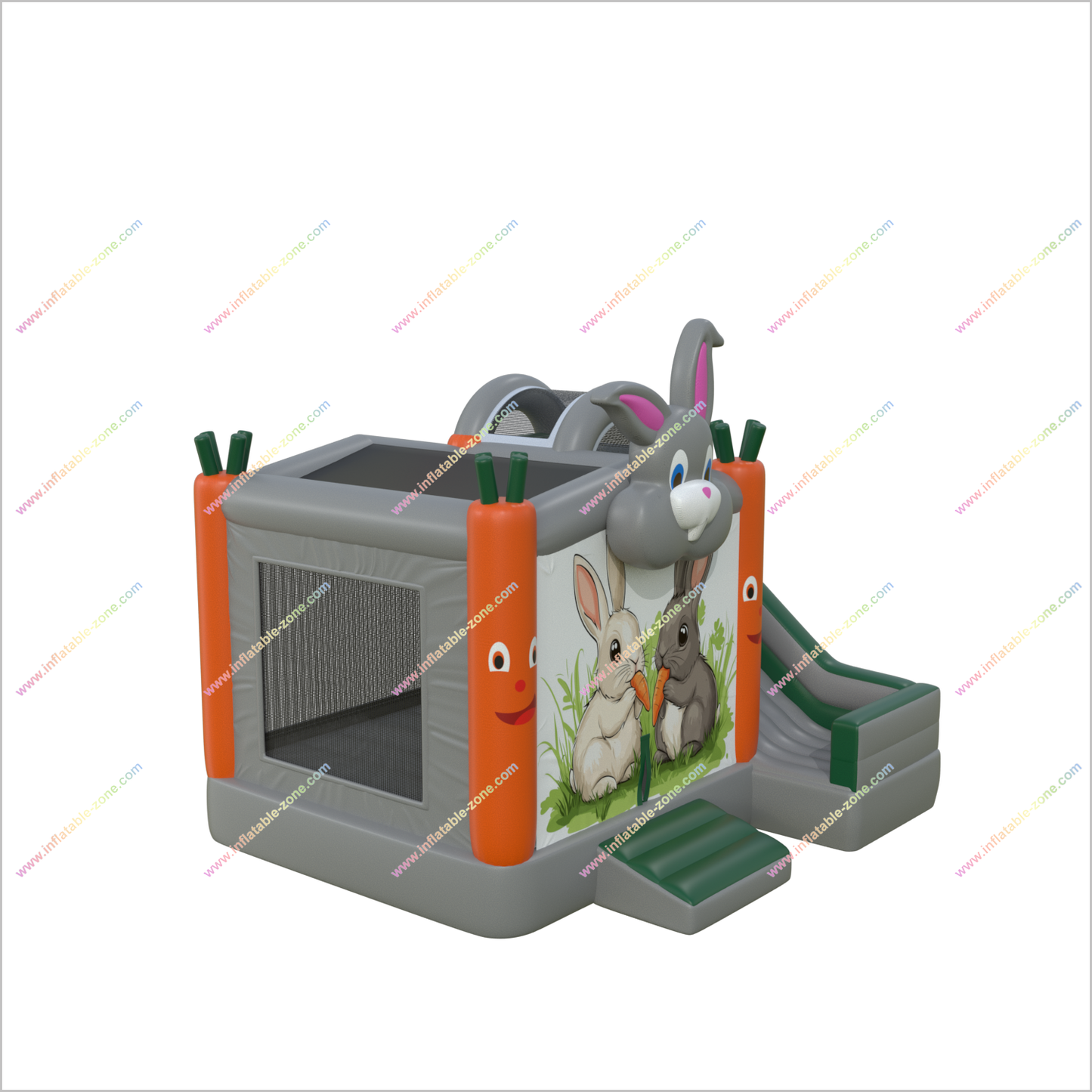 Charming Bunny Bounce Houses And Slides Combo Offers Big Inflatable Park Bouncy Castle With Slide Rental - Inflatable-Zone