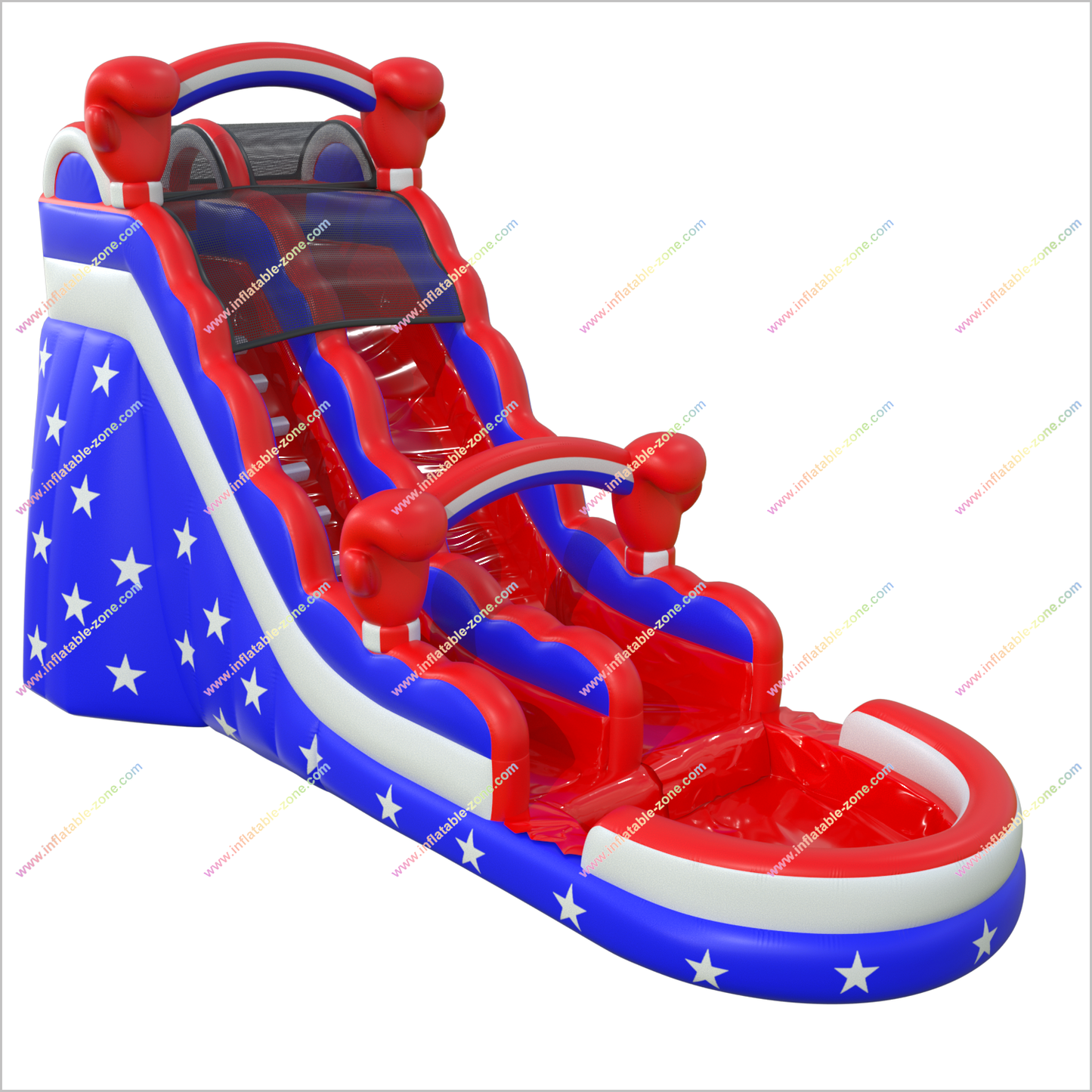 Inflatable Patriotic Bouncy Water Slide Rental Star-Spangled Large Inflatable Water Slide For Pool