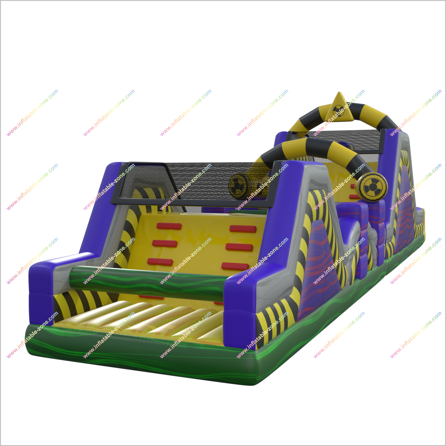 Toxic Party Huge Obstacle Course Commercial Run Massive Inflatable Obstacle Course Challenges Games For Adults