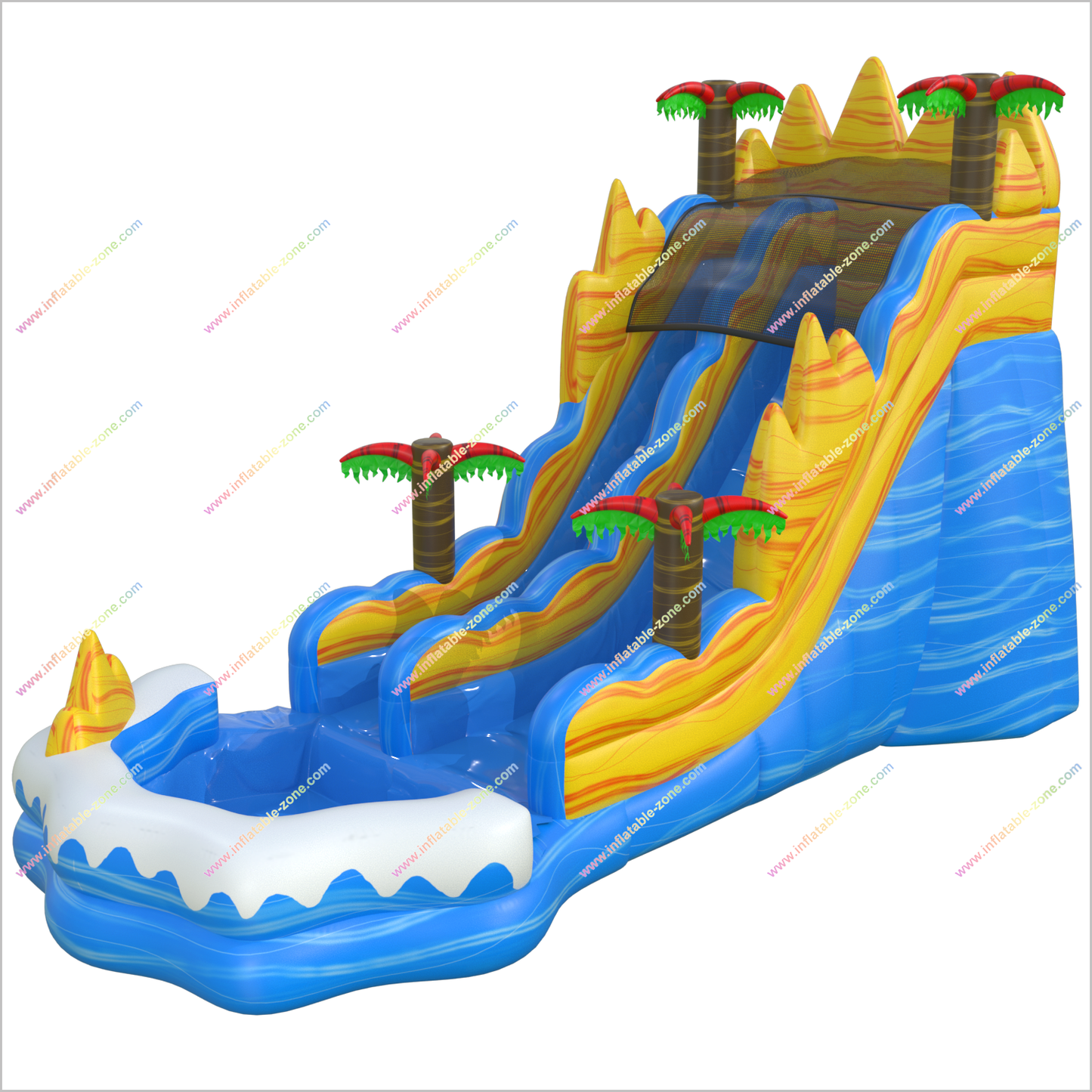Tropical Vibes Waterslides Rentals Bouncy Castle Splash Pool Inflatable Water Slide For Garden
