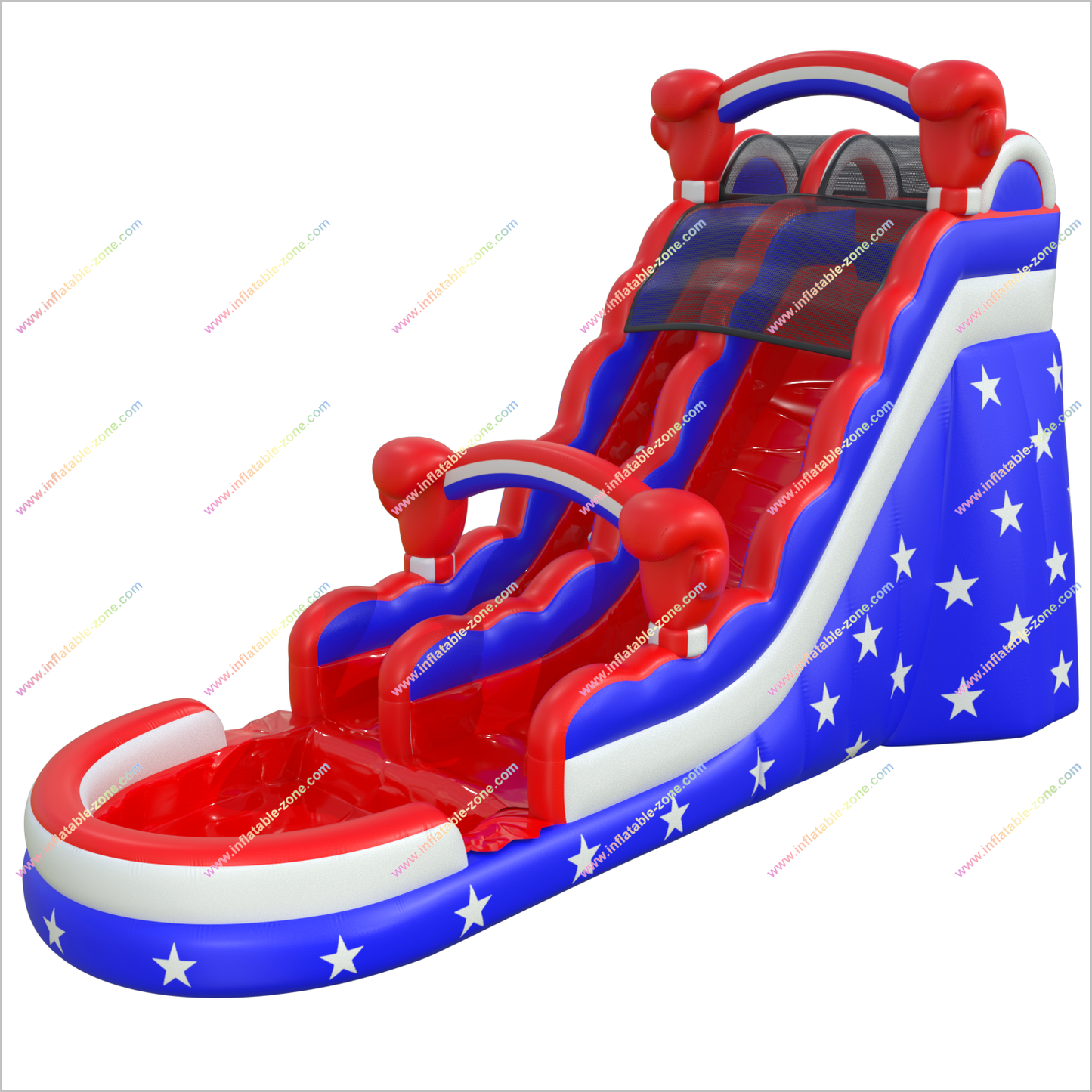 Inflatable Patriotic Bouncy Water Slide Rental Star-Spangled Large Inflatable Water Slide For Pool