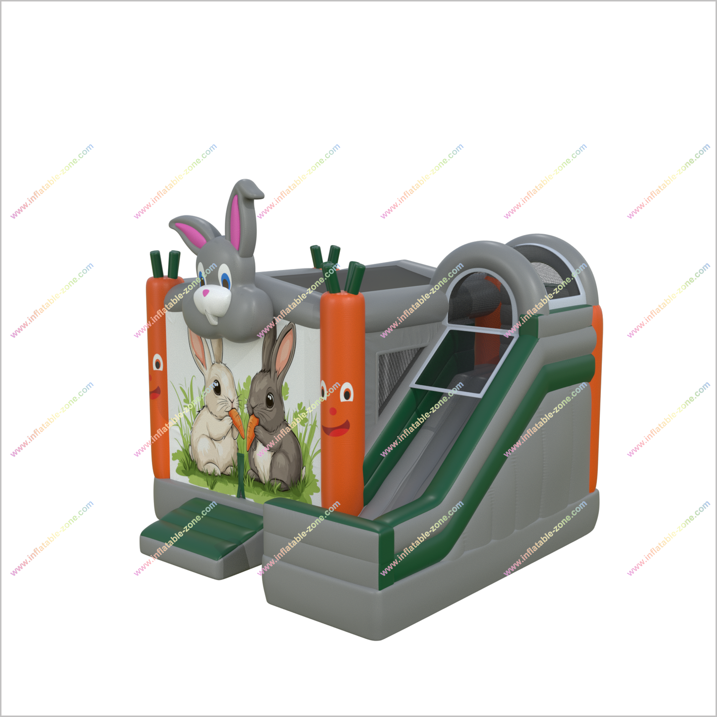 Charming Bunny Bounce Houses And Slides Combo Offers Big Inflatable Park Bouncy Castle With Slide Rental - Inflatable-Zone