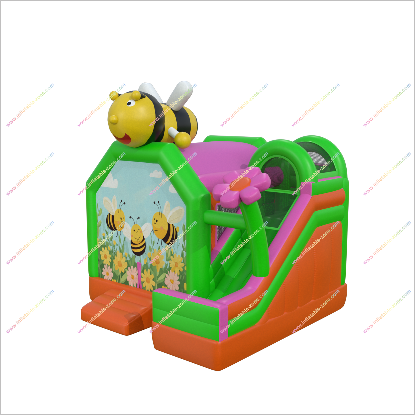 Bee Themed Inflatable Castle And Slide Flower Combo Bouncy House Slide Inflatable For Party - Inflatable-Zone