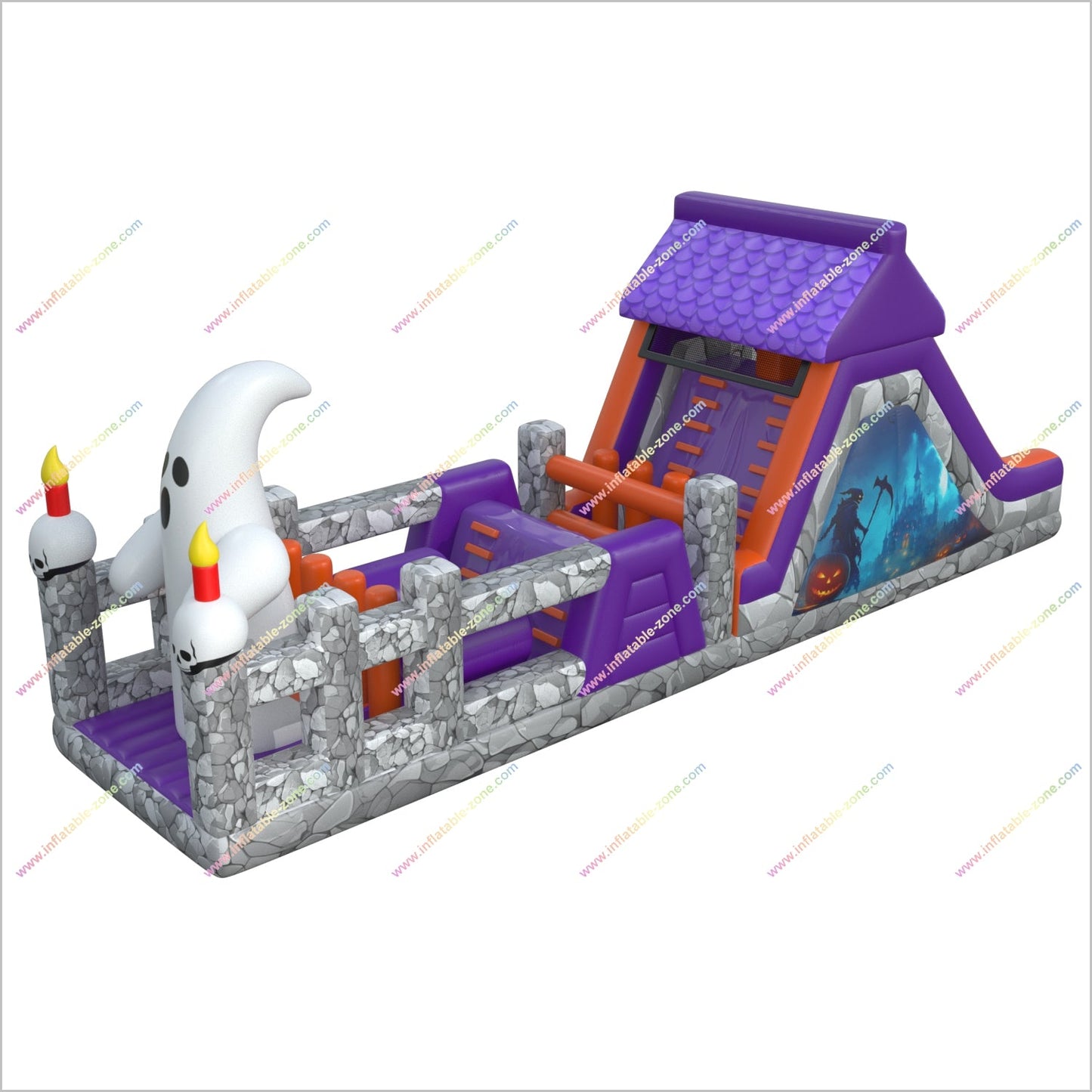 Purchase Inflatable Obstacle Course Friendly Ghost Halloween Party Near Me Inflatable Assault Course For Hire