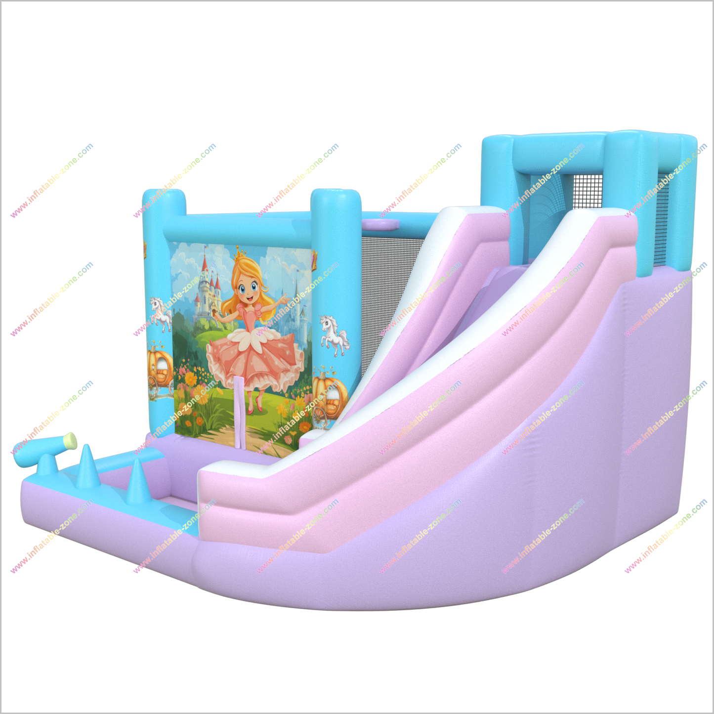 Princess-Themed Inflatable Bounce House And Water Slide Combo Magical Party Jumping Castle Slide Into Pool