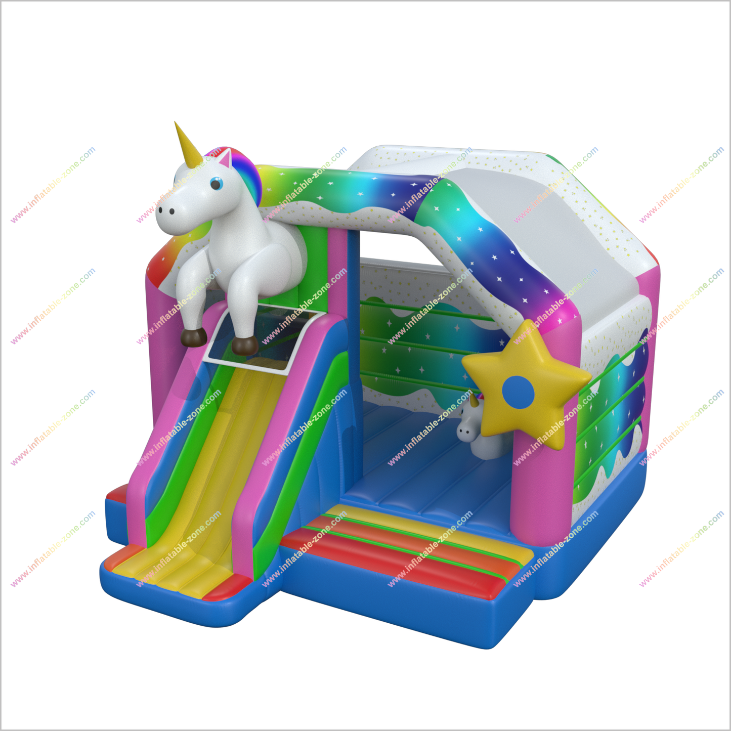 Unicorn Magical Small Bouncy Castle Slide Combo Event Bouncer And Slide Inflatable House Rental Near Me - Inflatable-Zone