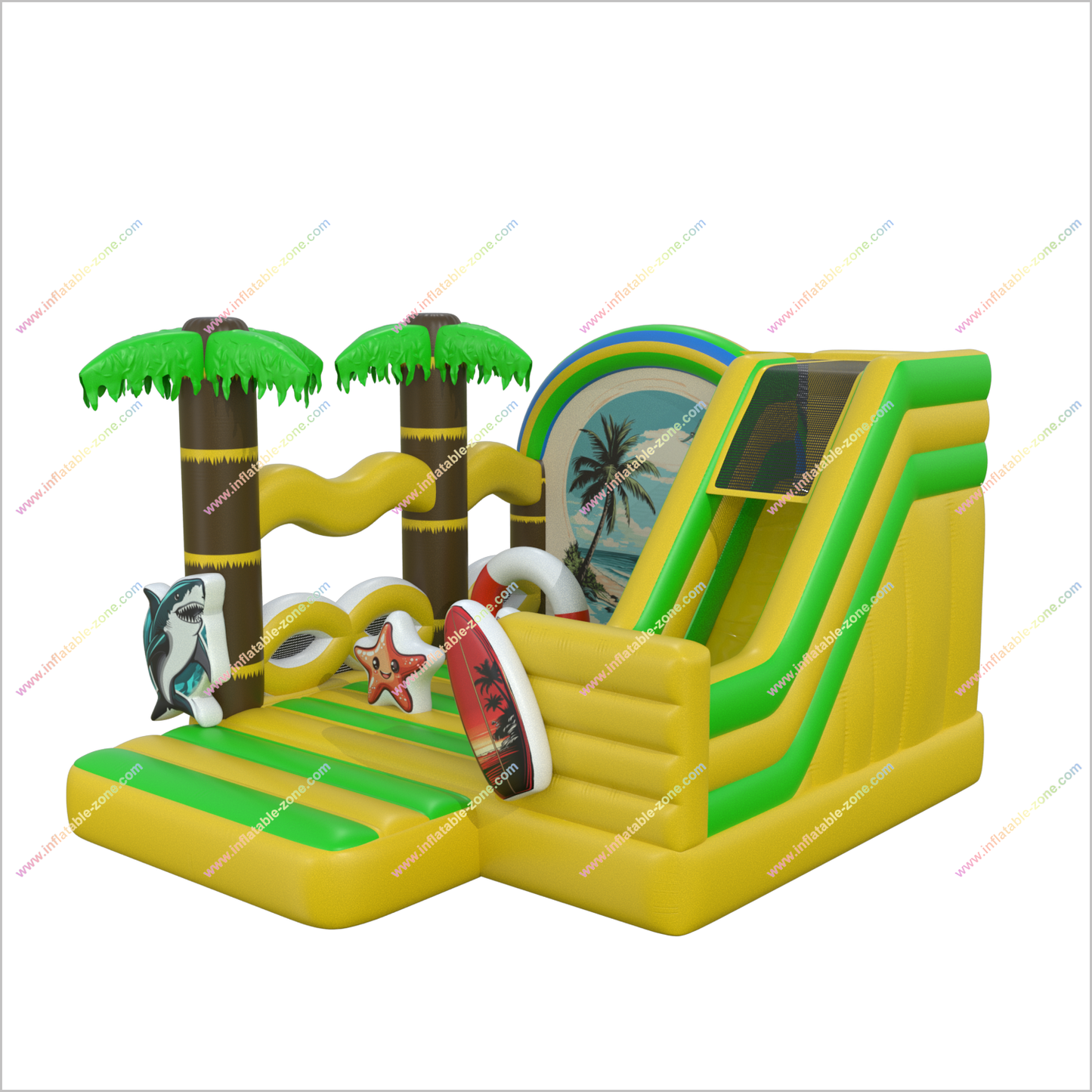 Ocean Vibes Inflatable Bouncers With Slides Beach Combo Bounce And Slide Party Rentals Inflatable Play Areas
