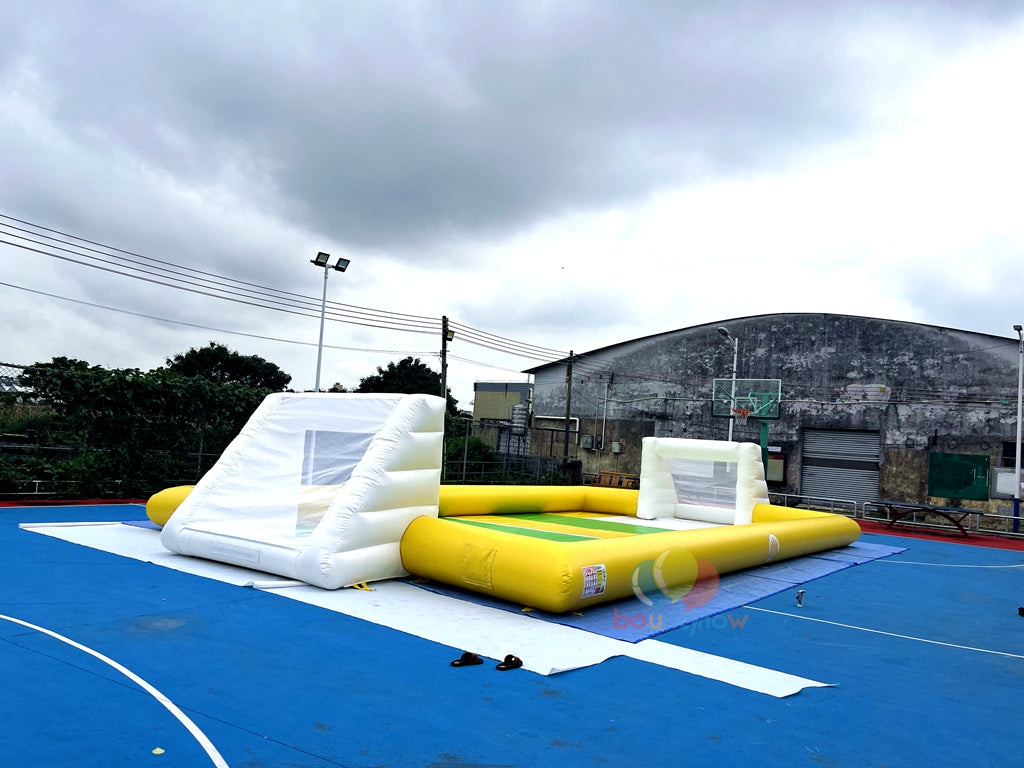 Yellow Durable Giant Inflatable Soap Soccer Field High Quality Safe & Fun Outdoor Adventure Game