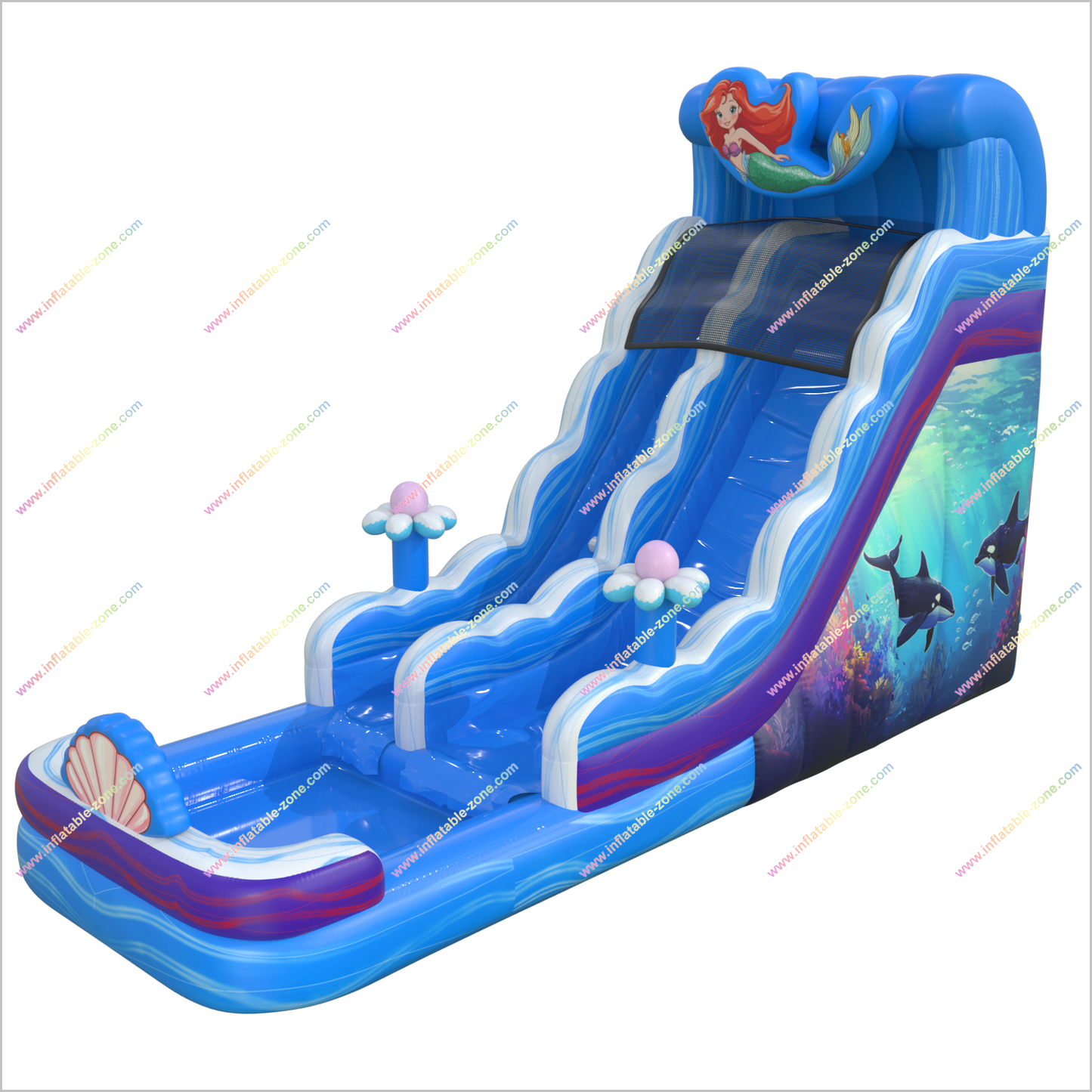 Ariel Little Mermaid Inflatable Water Slide For Rent Near Me Fun Splash Water Park Waterslide To Pool