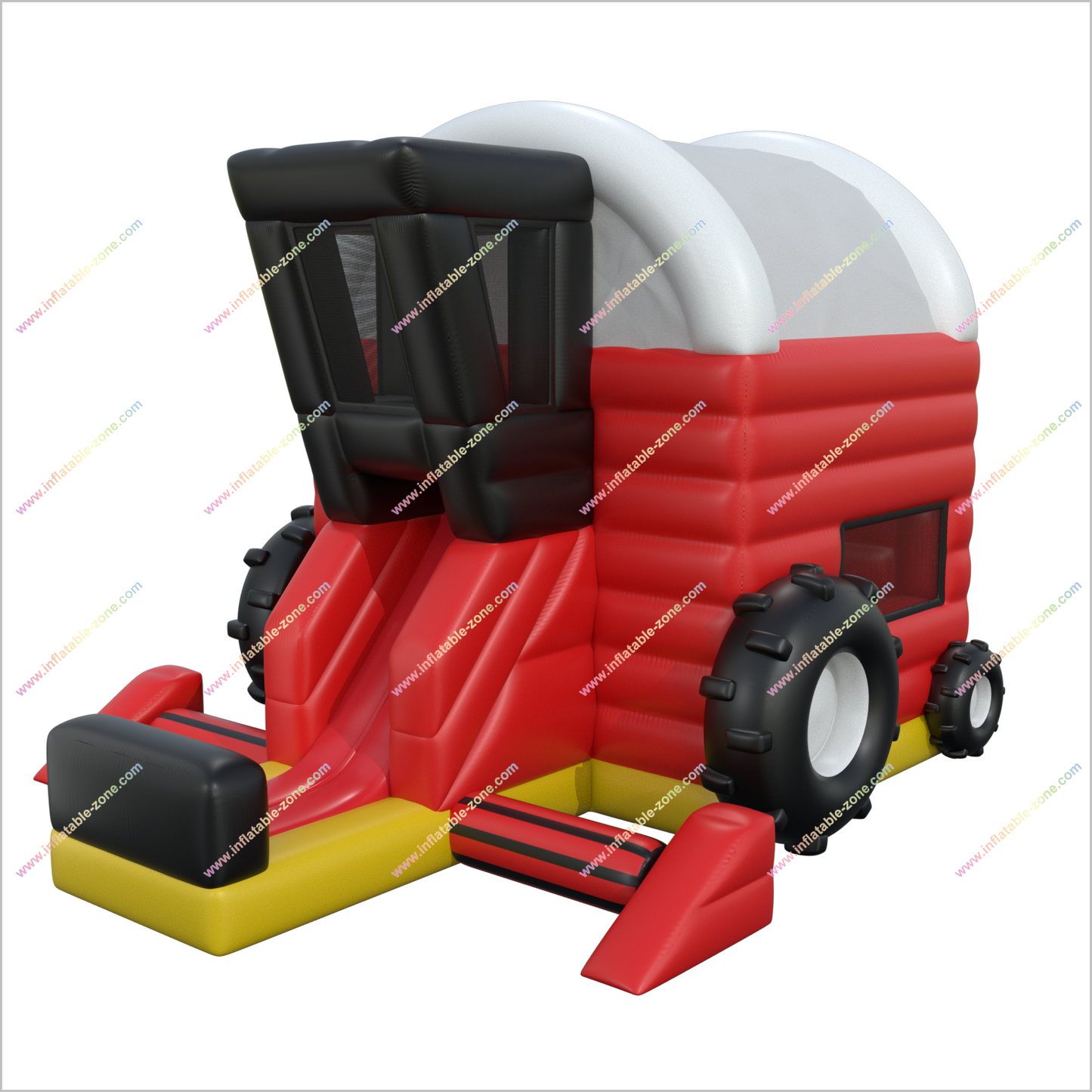 Red Tractor Inflatable Combo Bouncy Castle Slide Hire Farm Inspired Bounce House With Slide For Adults - Inflatable-Zone