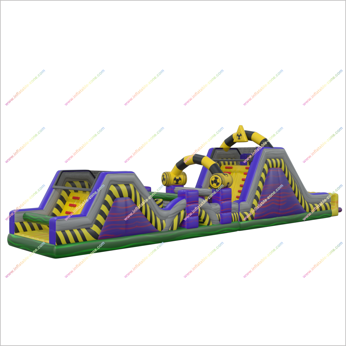 Toxic Party Huge Obstacle Course Commercial Run Massive Inflatable Obstacle Course Challenges Games For Adults
