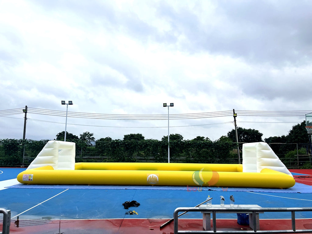 Yellow Durable Giant Inflatable Soap Soccer Field High Quality Safe & Fun Outdoor Adventure Game