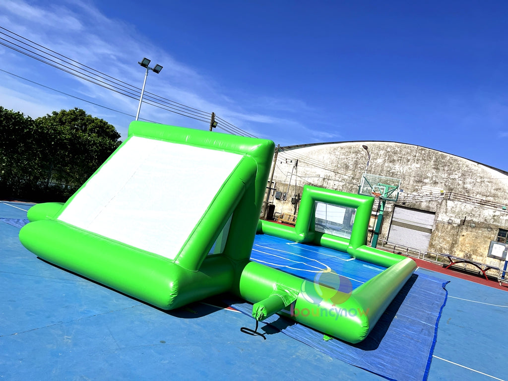 Green Inflatable Soccer Game Field Ultimate Fun Playground