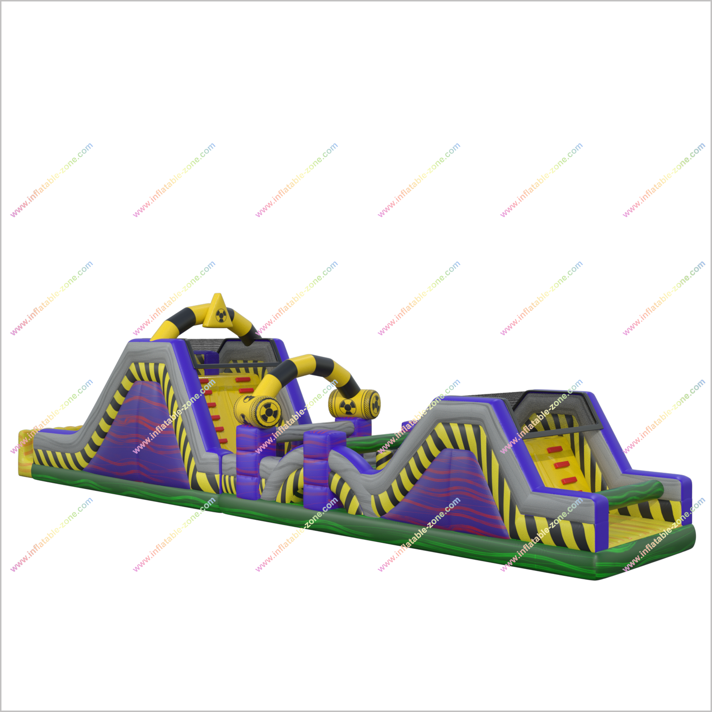 Toxic Party Huge Obstacle Course Commercial Run Massive Inflatable Obstacle Course Challenges Games For Adults
