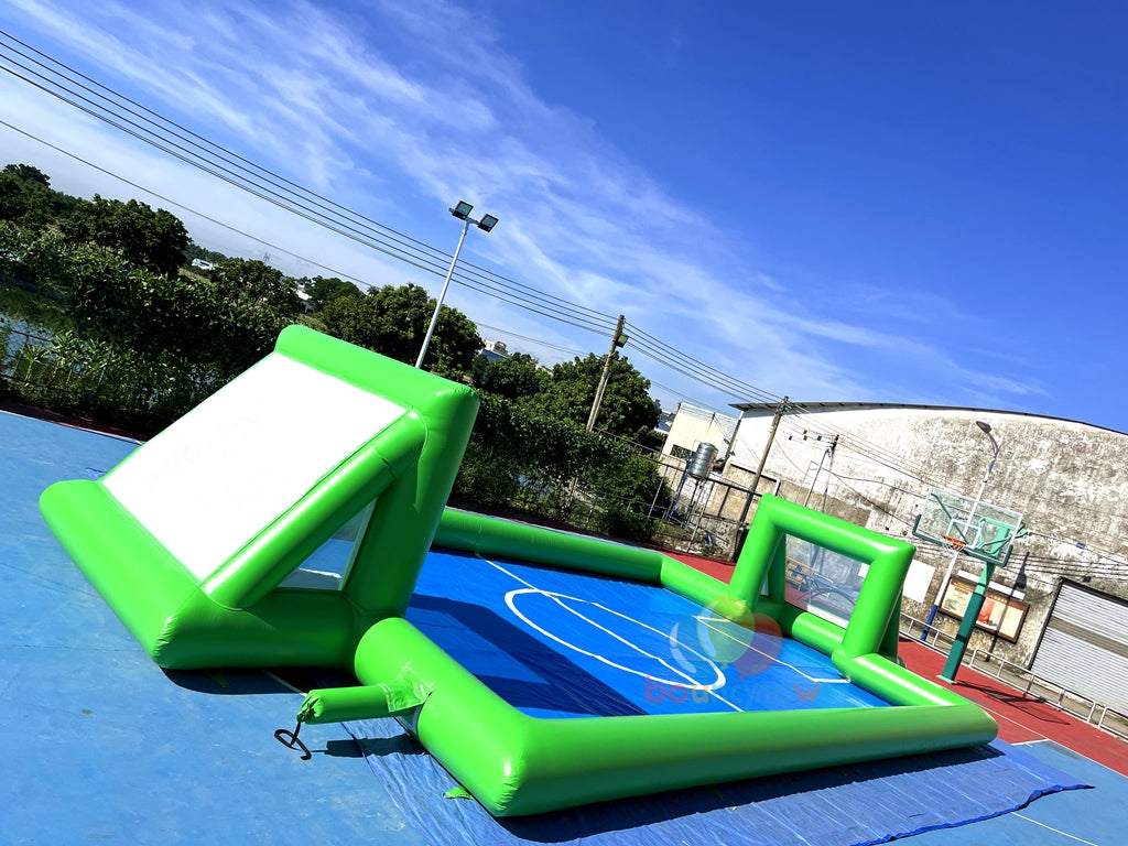 Green Inflatable Soccer Game Field Ultimate Fun Playground