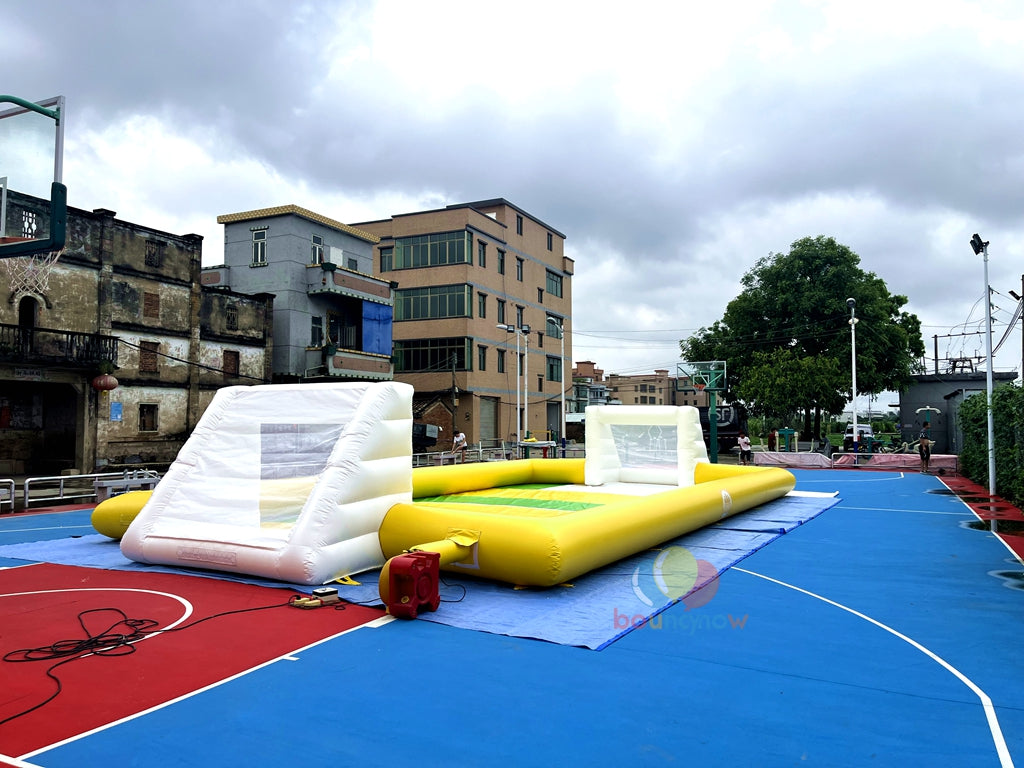 Yellow Durable Giant Inflatable Soap Soccer Field High Quality Safe & Fun Outdoor Adventure Game