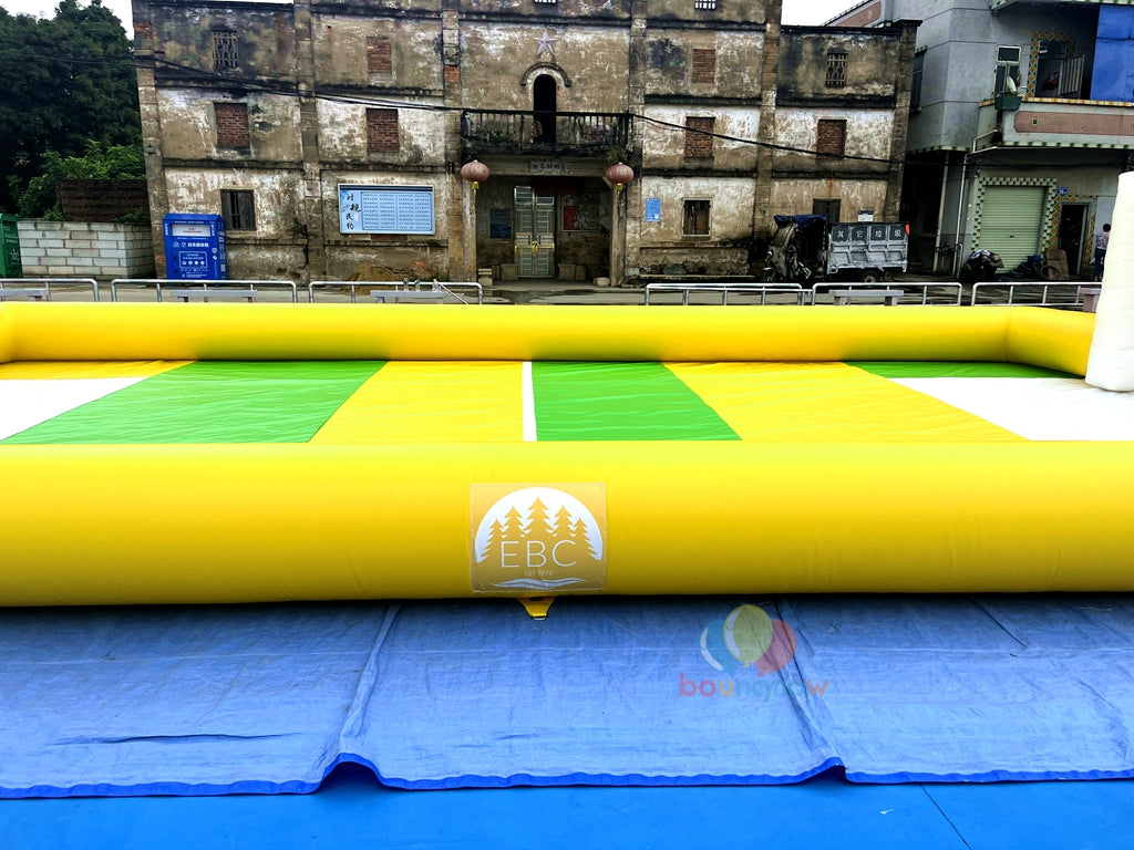 Yellow Durable Giant Inflatable Soap Soccer Field High Quality Safe & Fun Outdoor Adventure Game
