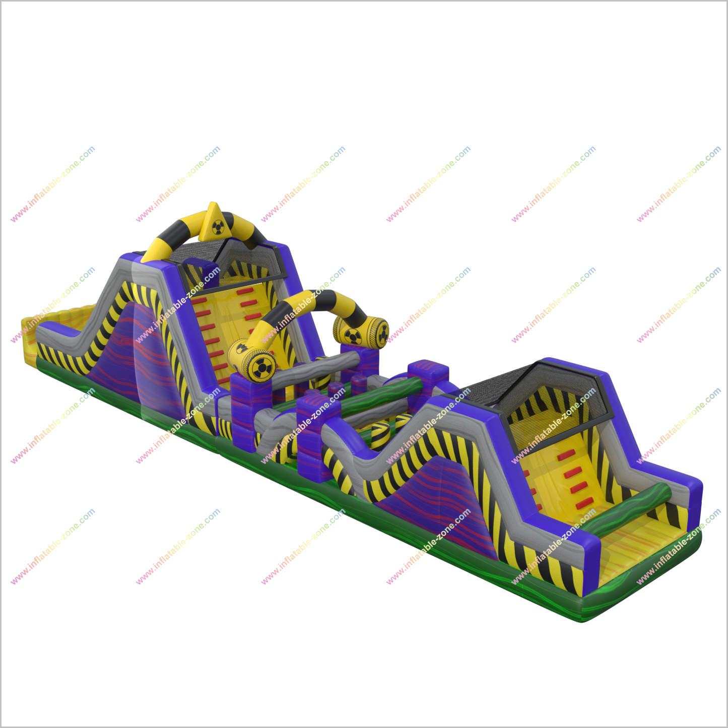 Toxic Party Huge Obstacle Course Commercial Run Massive Inflatable Obstacle Course Challenges Games For Adults