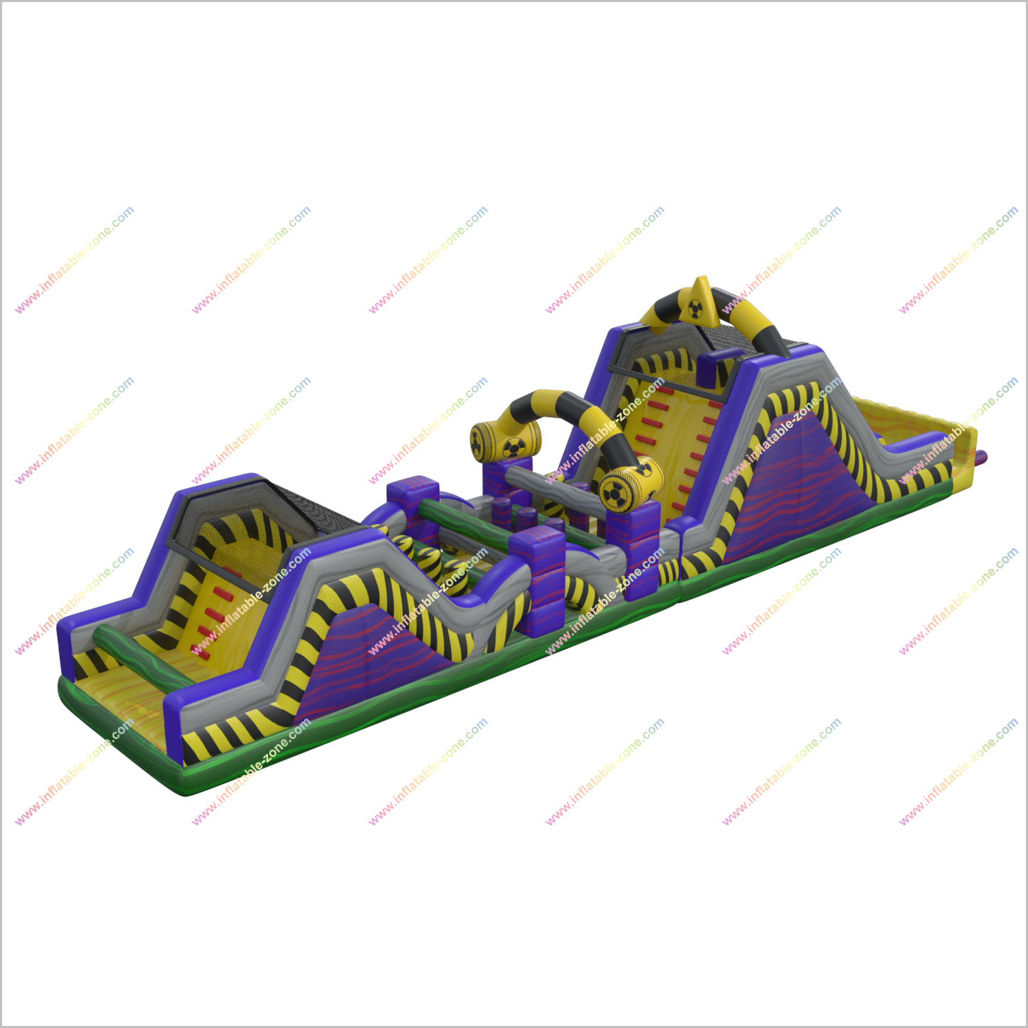 Toxic Party Huge Obstacle Course Commercial Run Massive Inflatable Obstacle Course Challenges Games For Adults