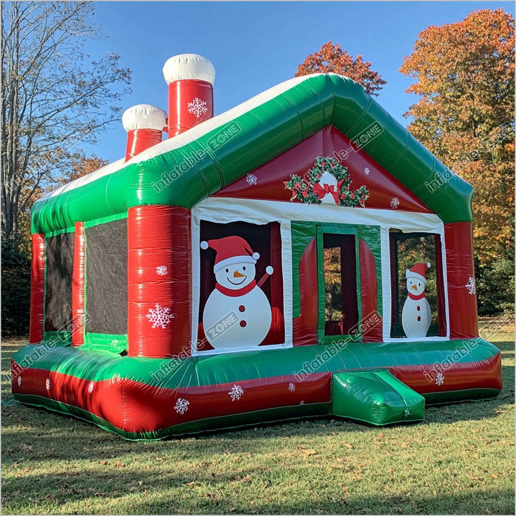 Outdoor Christmas Snowman Blow Up Bounce House Best Inflatable Play Center Jumping Castle Hire Near Me - Inflatable-Zone