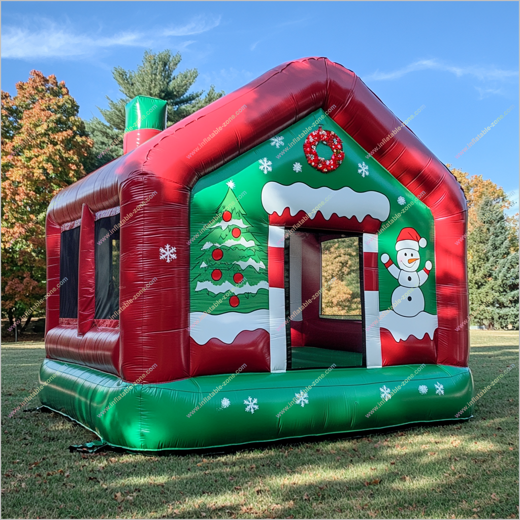 Snowman Christmas Tree Inflatable Jump House Rental Bouncy Castle In Park Bounce Soft Play - Inflatable-Zone