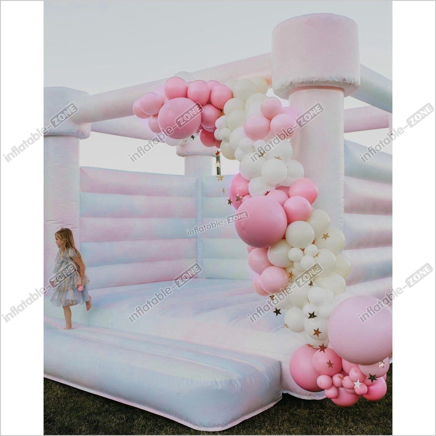 Pastel Color Wedding Jumping House Party Bounce House - Inflatable-Zone