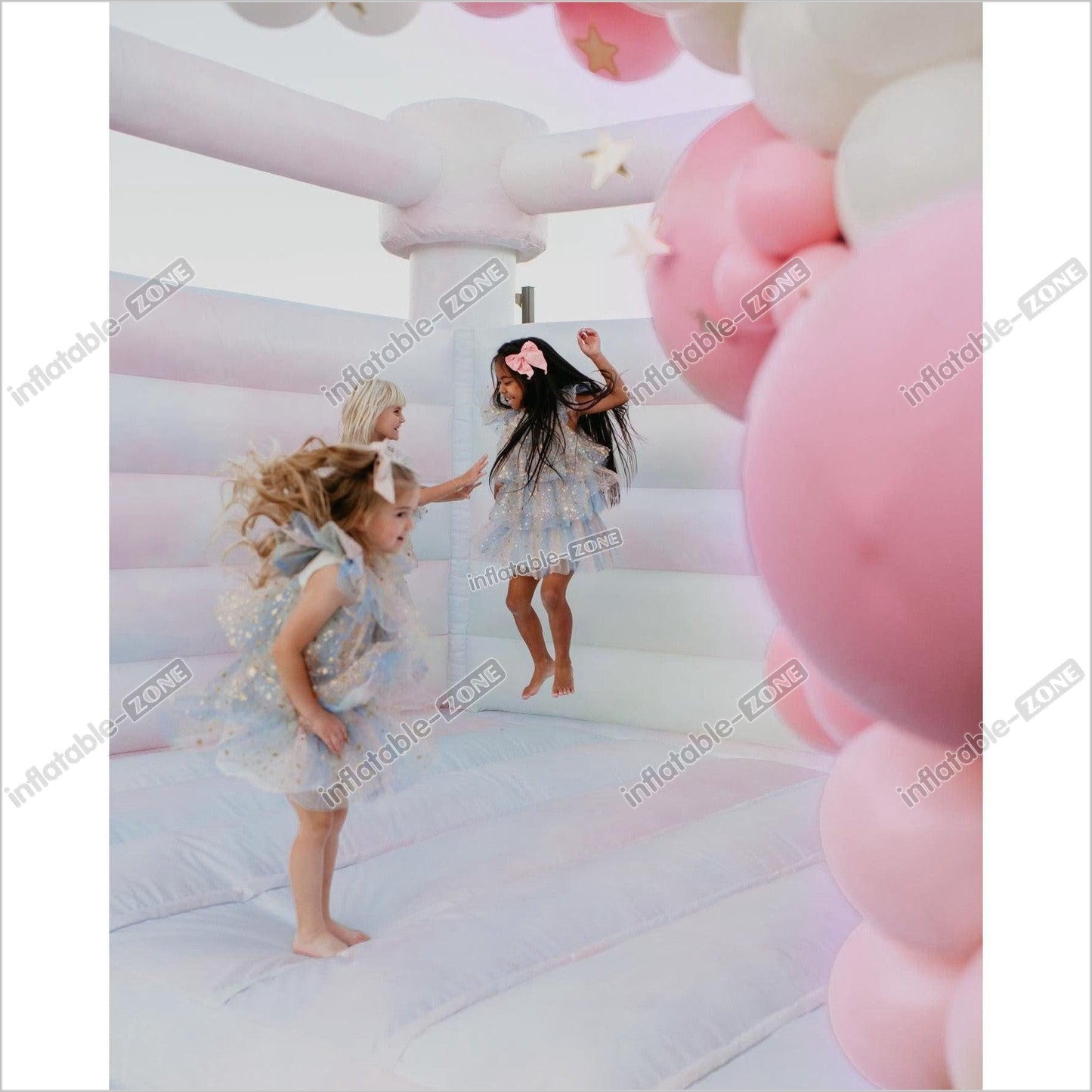 Pastel Color Wedding Jumping House Party Bounce House - Inflatable-Zone