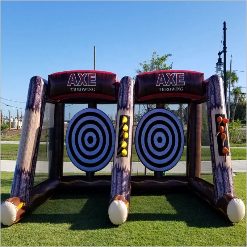Outdoor Commercial Playground Equipment Inflatable Axe Throwing Games 2 Players Competition Blow Up Axe Throwing