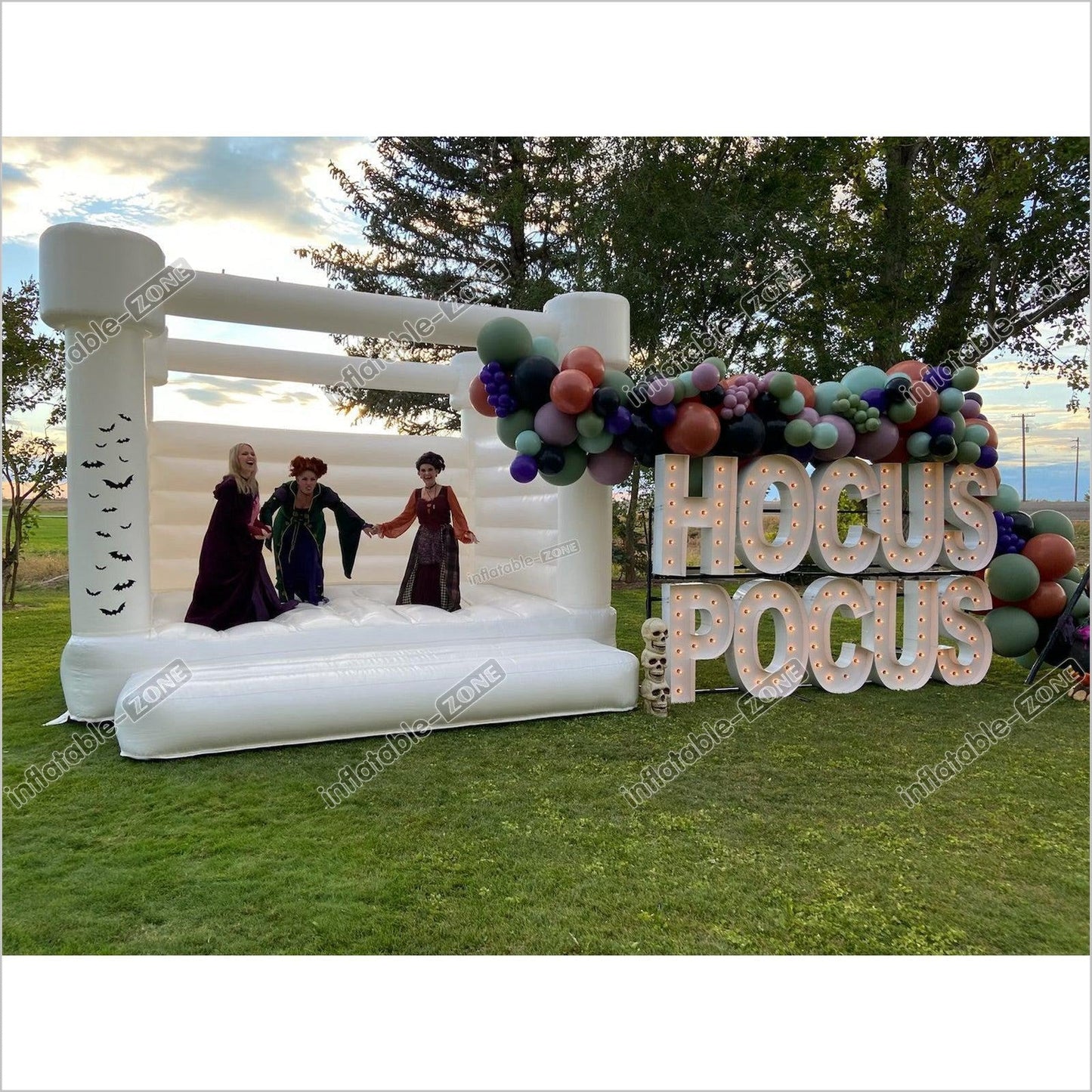 White Bounce House For Halloween Party - Inflatable-Zone