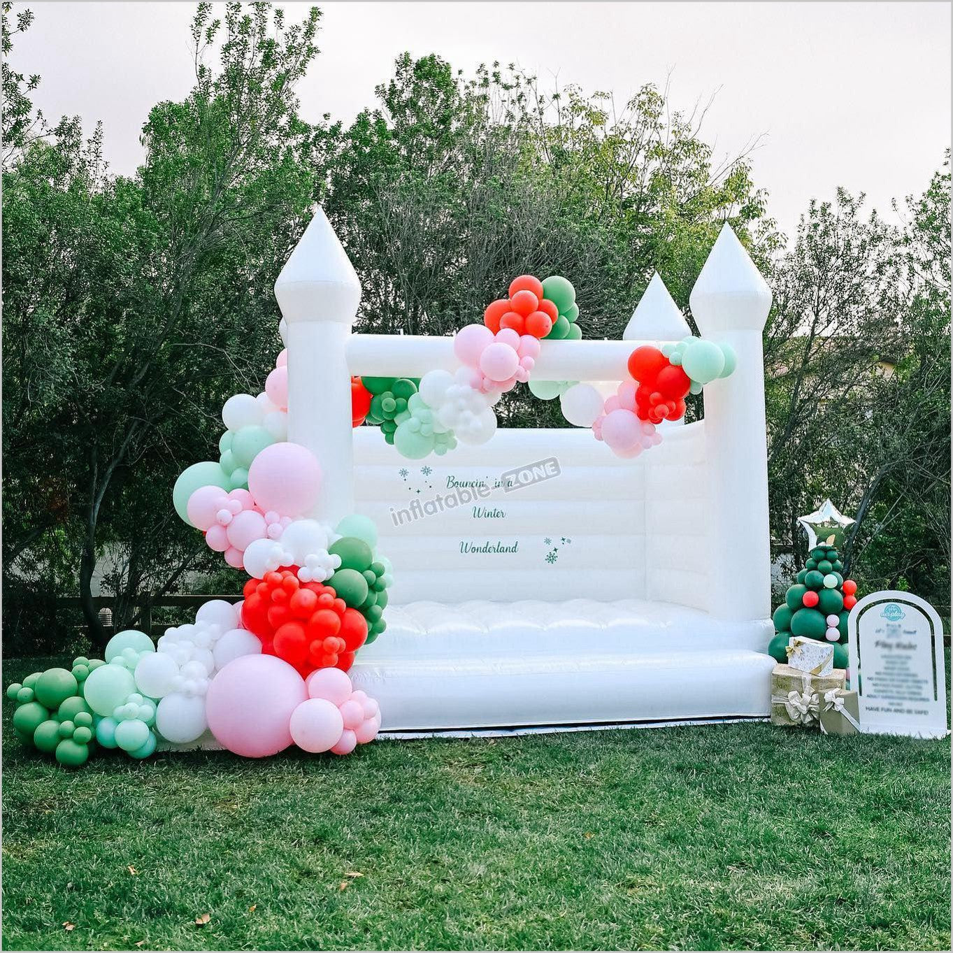 White Gorgeous Inflatable Wedding Bounce House Party Jumper - Inflatable-Zone