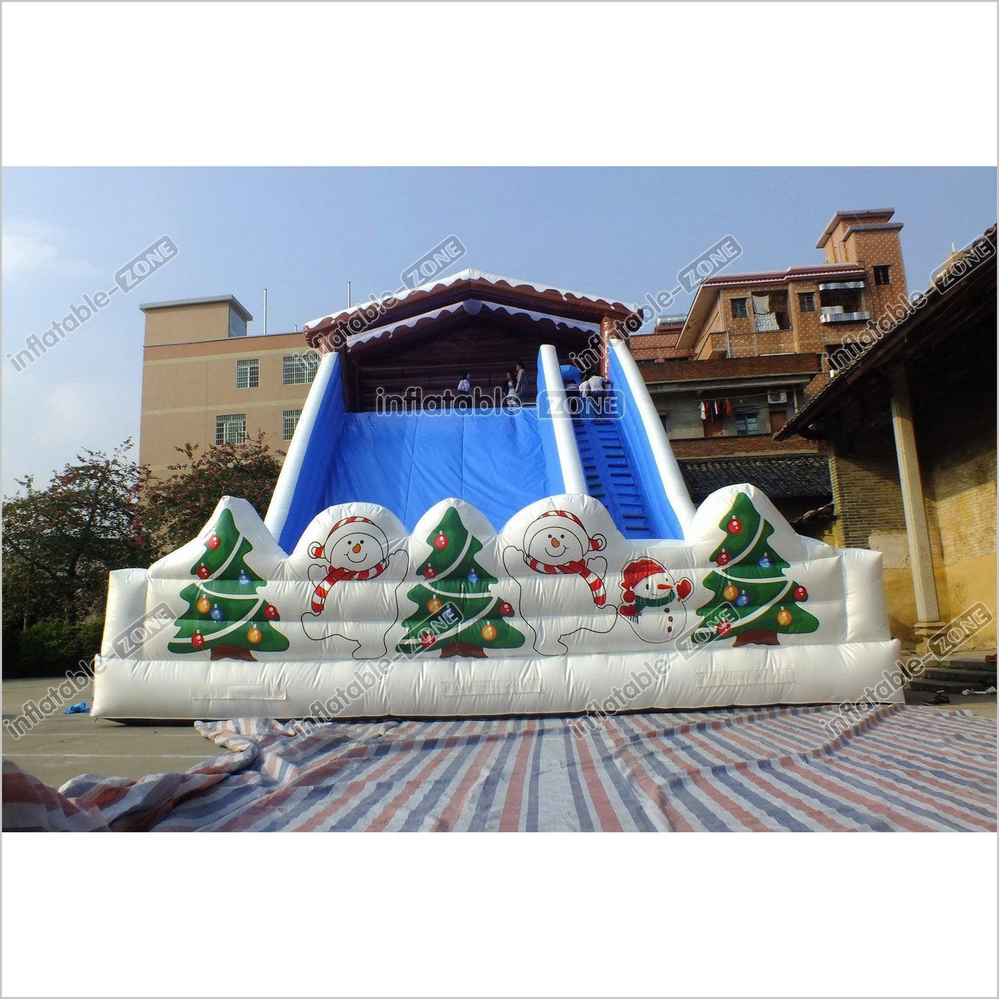Giant Snow Mountain Christmas Inflatable Winter Skiing Slide Commercial Toboggan Inflatable Slide Blow Up Party Adults - Inflatable-Zone