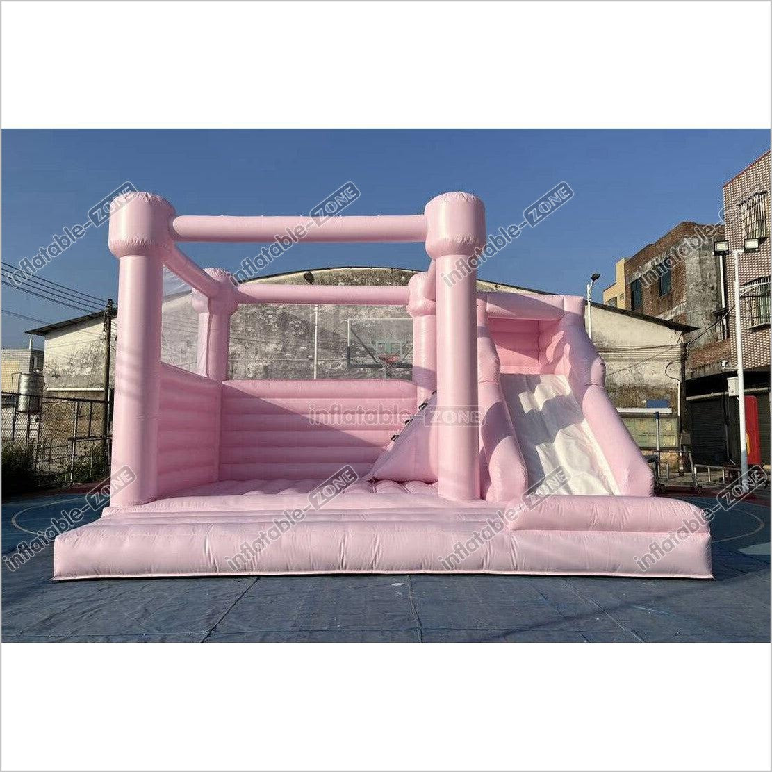 Pink Bounce House Combo Commercial Inflatable Slide Wedding Jumping Castle For Wedding Birthday Party - Inflatable-Zone