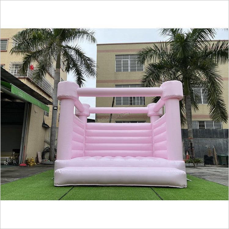 Custom Commercial Pastel Pink Inflatable Bouncy Jumping Castle White Bounce House - Inflatable-Zone
