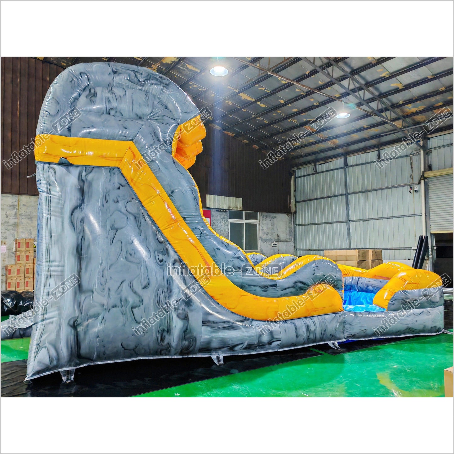 Single Lane Wave Inflatable Water Slide Commercial Party Big Waterslide With Splash Pool For Kids - Inflatable-Zone