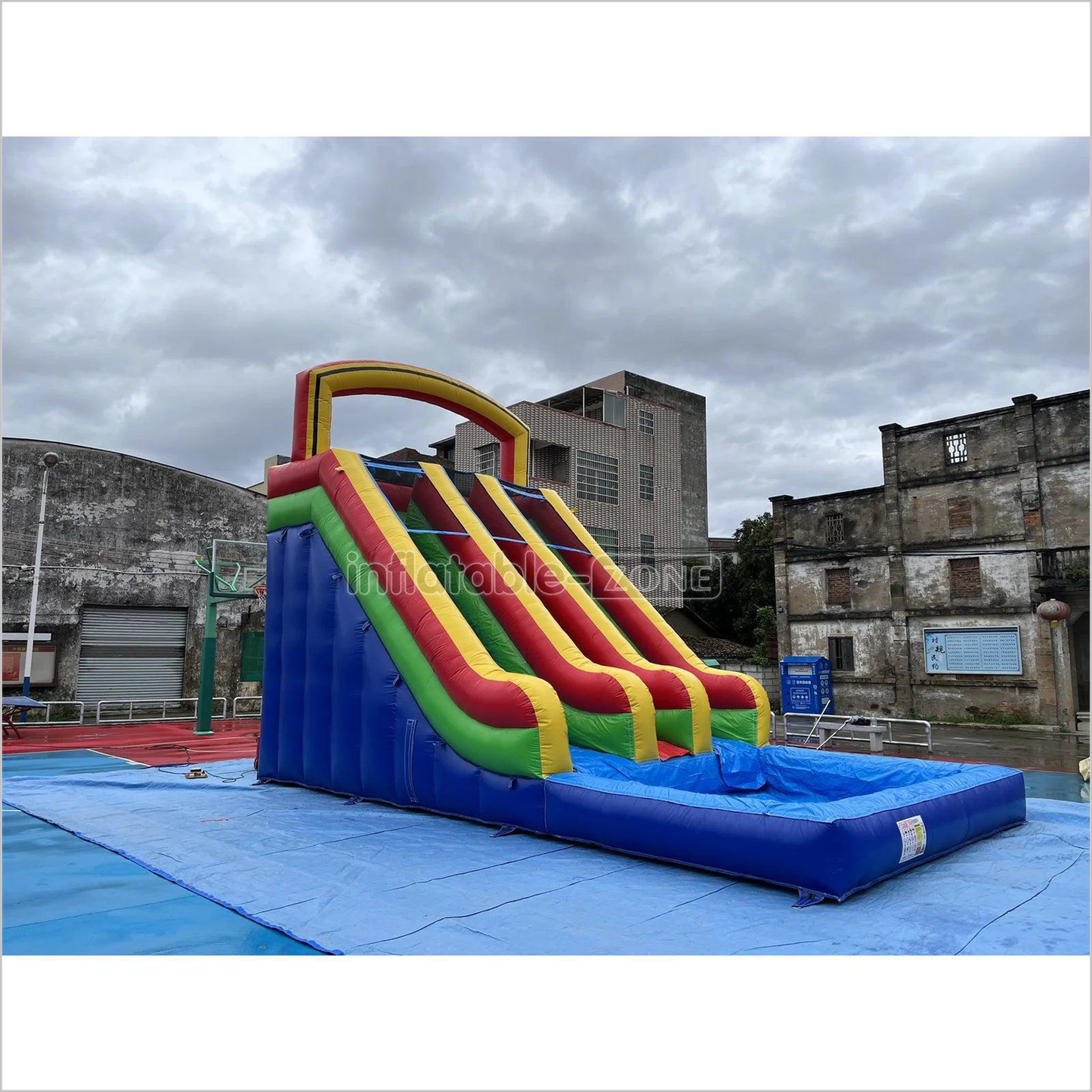 Commercial Inflatable Water Slide Inflatable Pool Blow Up Double Water Slide - Inflatable-Zone