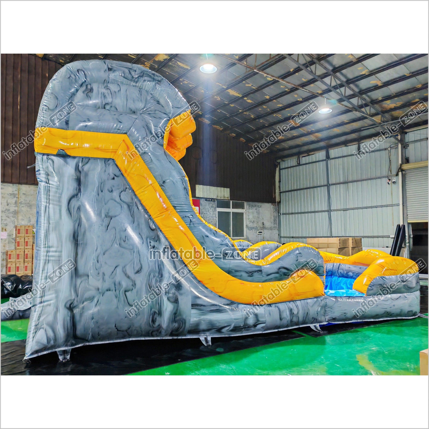 Single Lane Wave Inflatable Water Slide Commercial Party Big Waterslide With Splash Pool For Kids - Inflatable-Zone