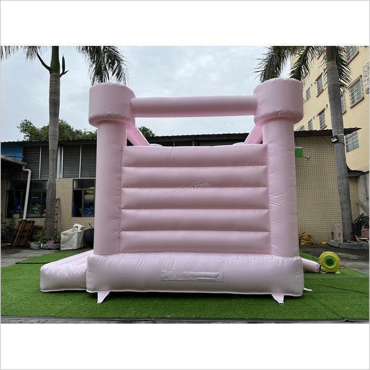 Custom Commercial Pastel Pink Inflatable Bouncy Jumping Castle White Bounce House - Inflatable-Zone