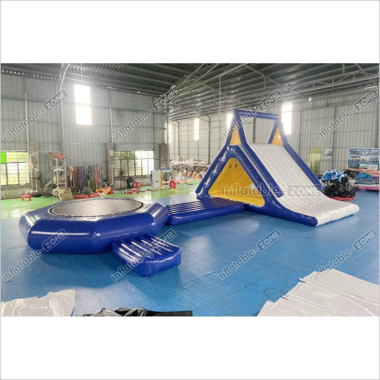 Commercial Large Inflatable Water Floating Slides Combo Inflatable Trampoline Sea Sports Games - Inflatable-Zone