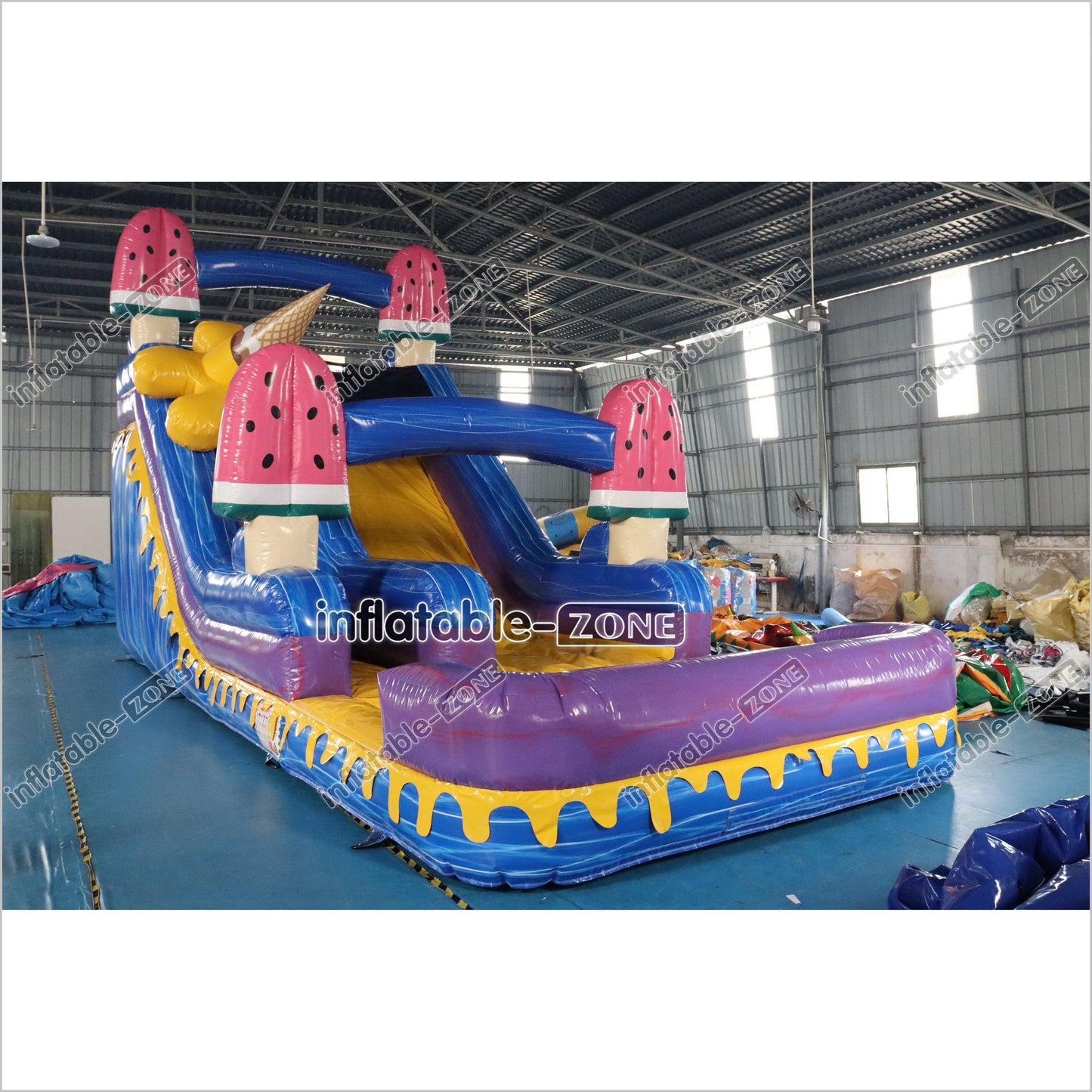 Ice Cream Inflatable Water Slide With Pool Commercial Giant Inflatable Slides Bouncing All Around Party - Inflatable-Zone