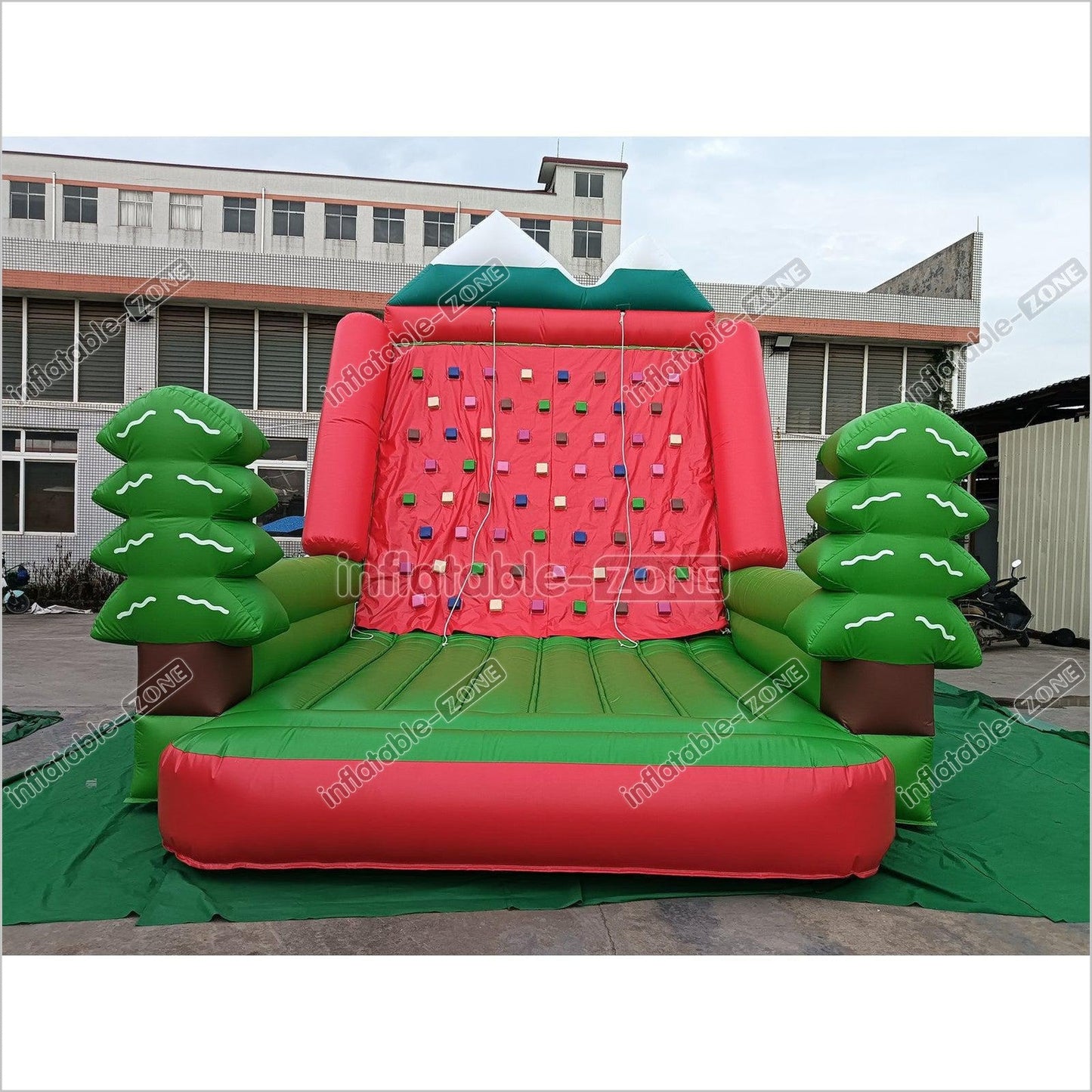 Inflatable Forest Theme Climbing Wall Bouncer Red And Blue Inflatable Sports Climbing Game - Inflatable-Zone