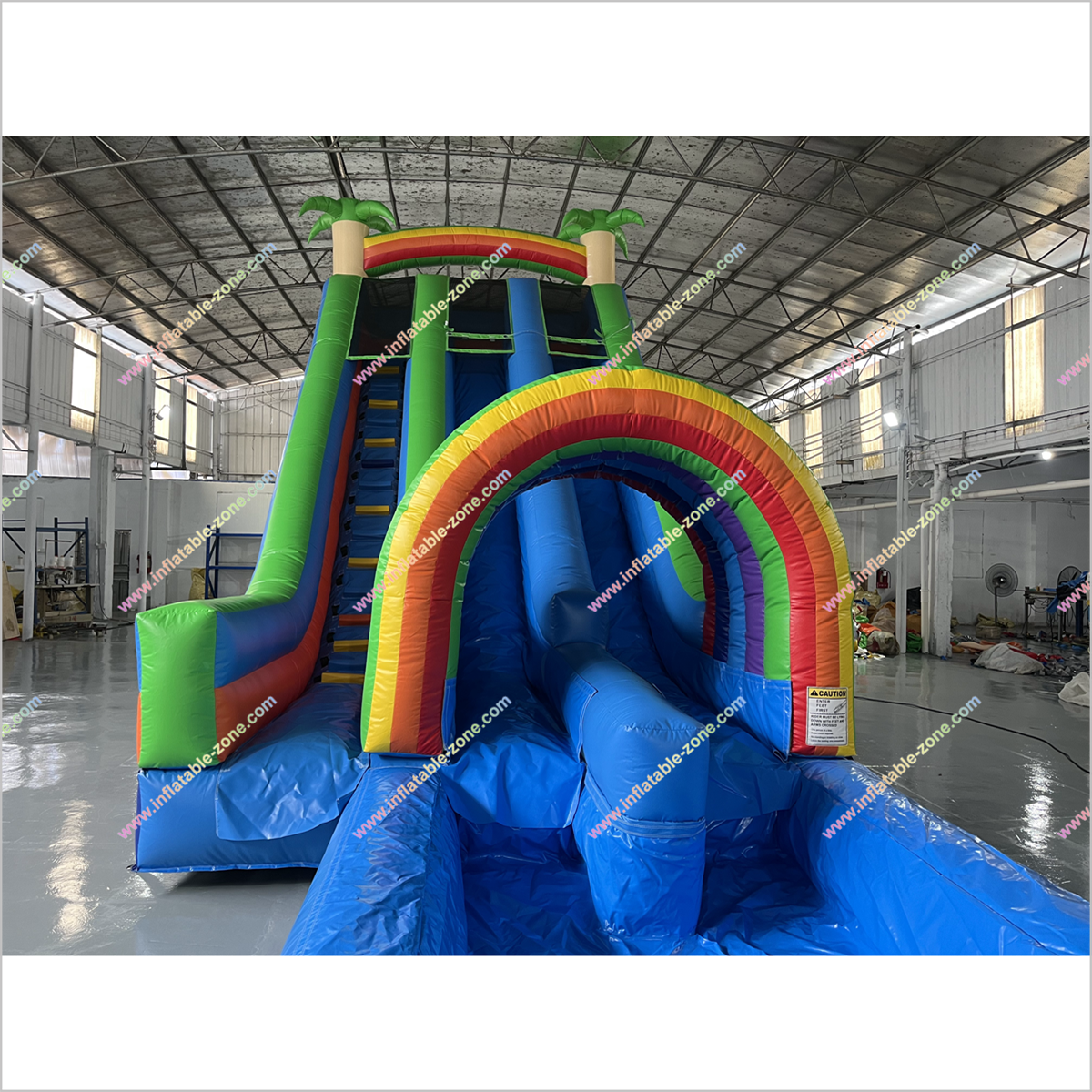 Forest Theme Inflatable Water Slide Blow Up Slide Long Rainbow Color Inflatable Slides
