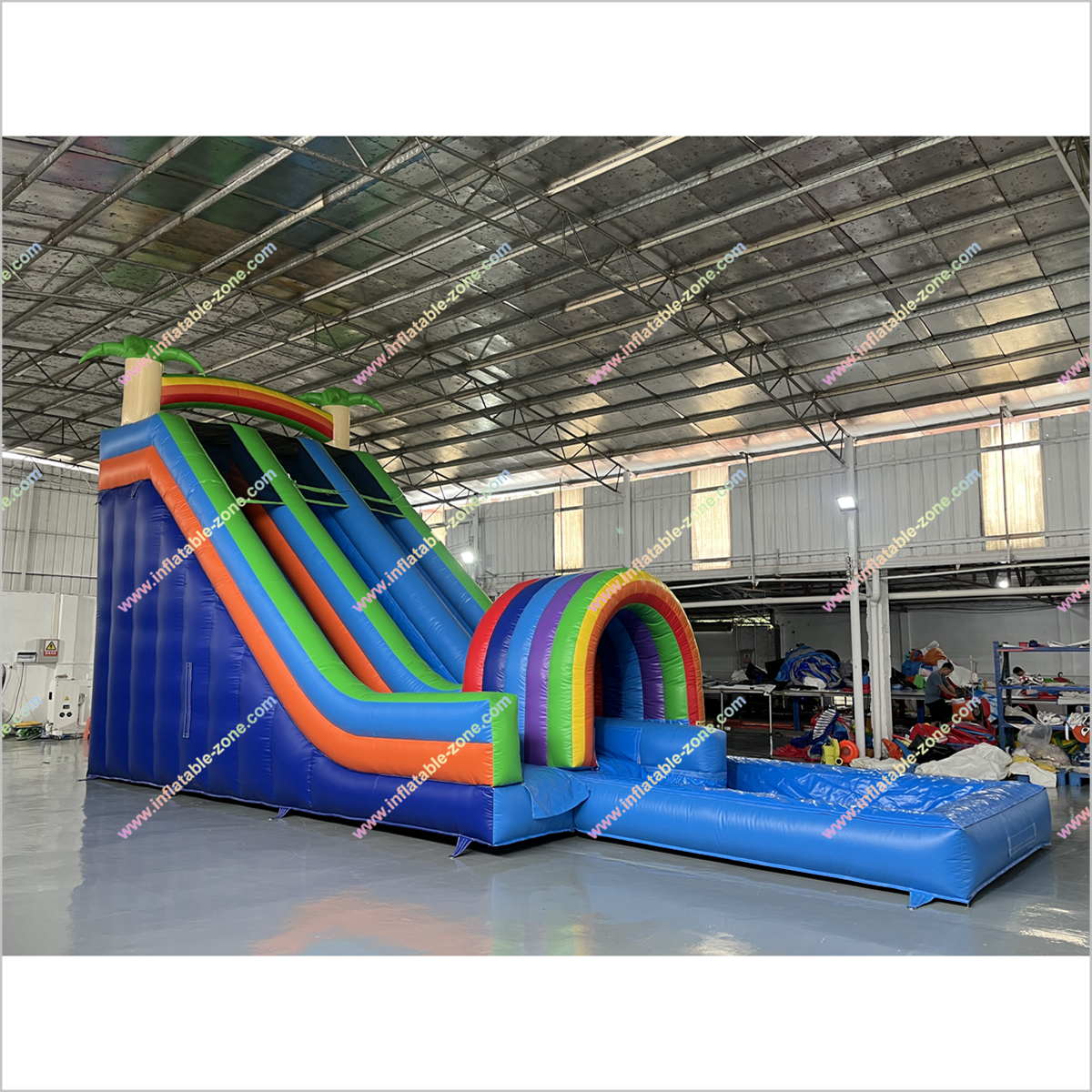 Forest Theme Inflatable Water Slide Blow Up Slide Long Rainbow Color Inflatable Slides