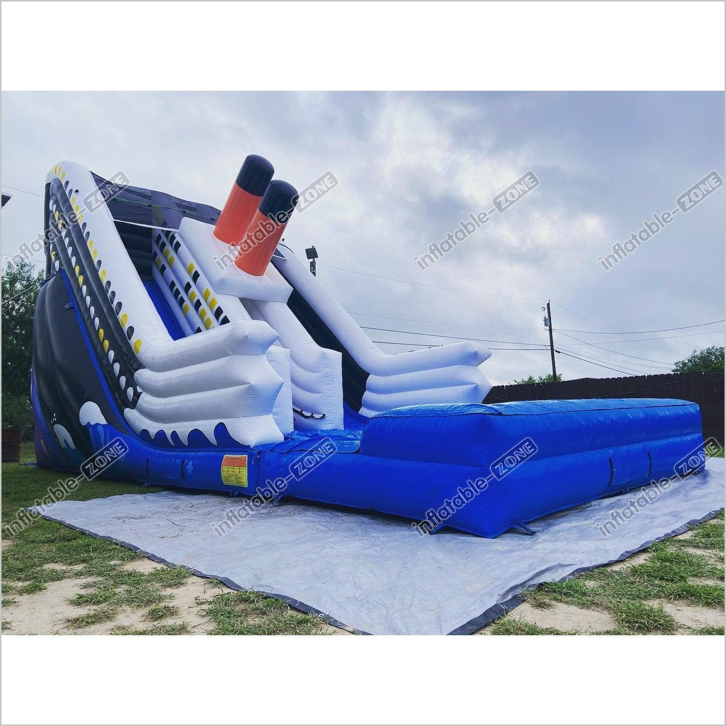 Commercial Titanic Inflatable Water Slide Inflatable Pool Blow Up Double Water Slide - Inflatable-Zone