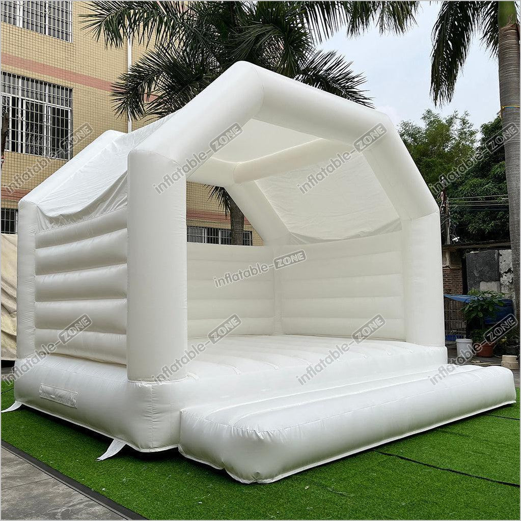 White Bounce House Arch, White Castle Bounce House - Inflatable-Zone