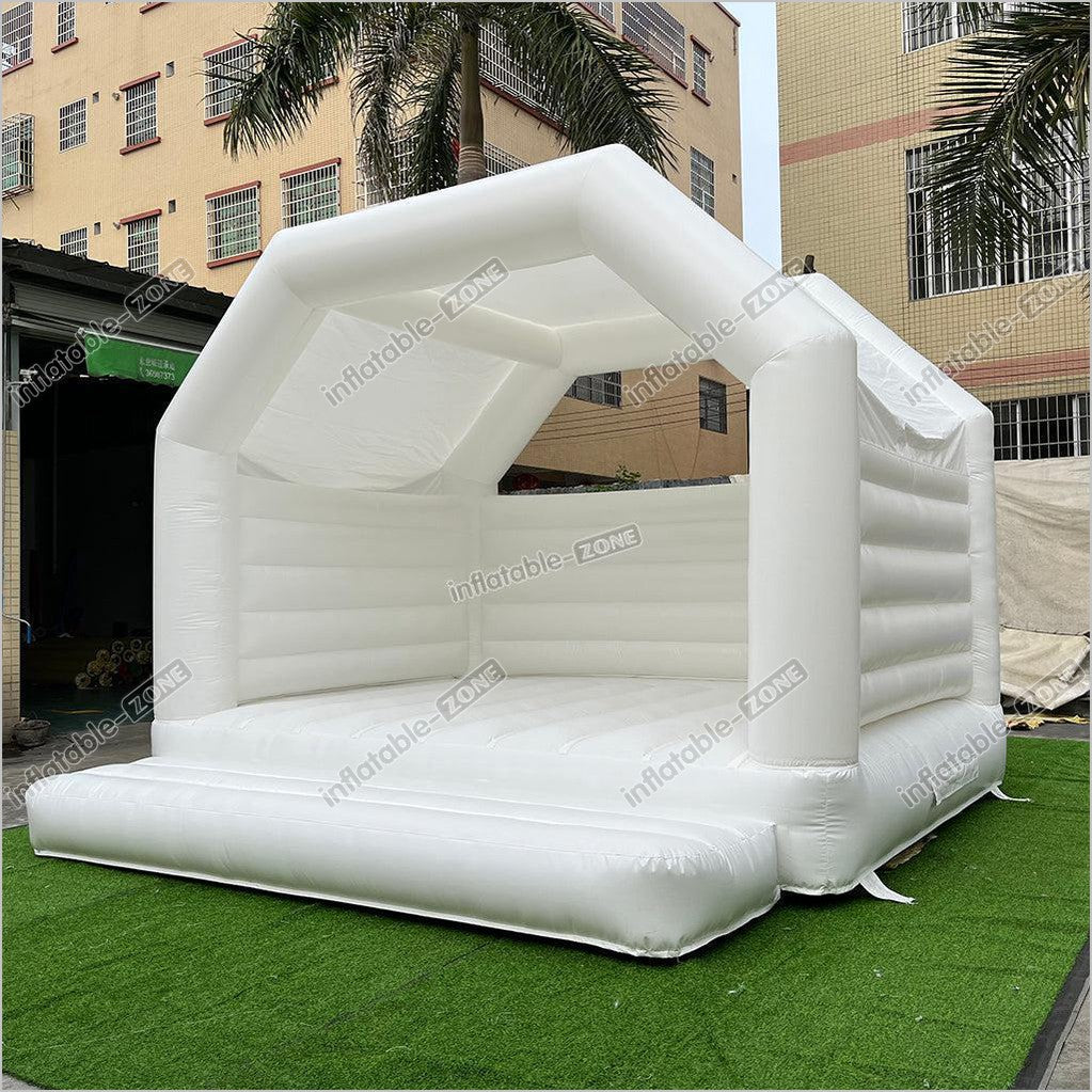 White Bounce House Arch, White Castle Bounce House - Inflatable-Zone