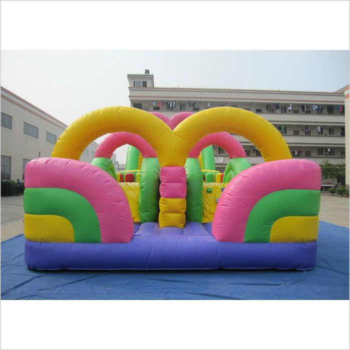 Colourful Big Bounce House Outdoor Games Bounce House Obstacle Course For Fun - Inflatable-Zone