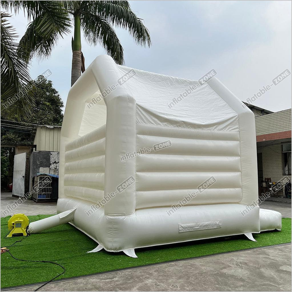 White Bounce House Arch, White Castle Bounce House - Inflatable-Zone